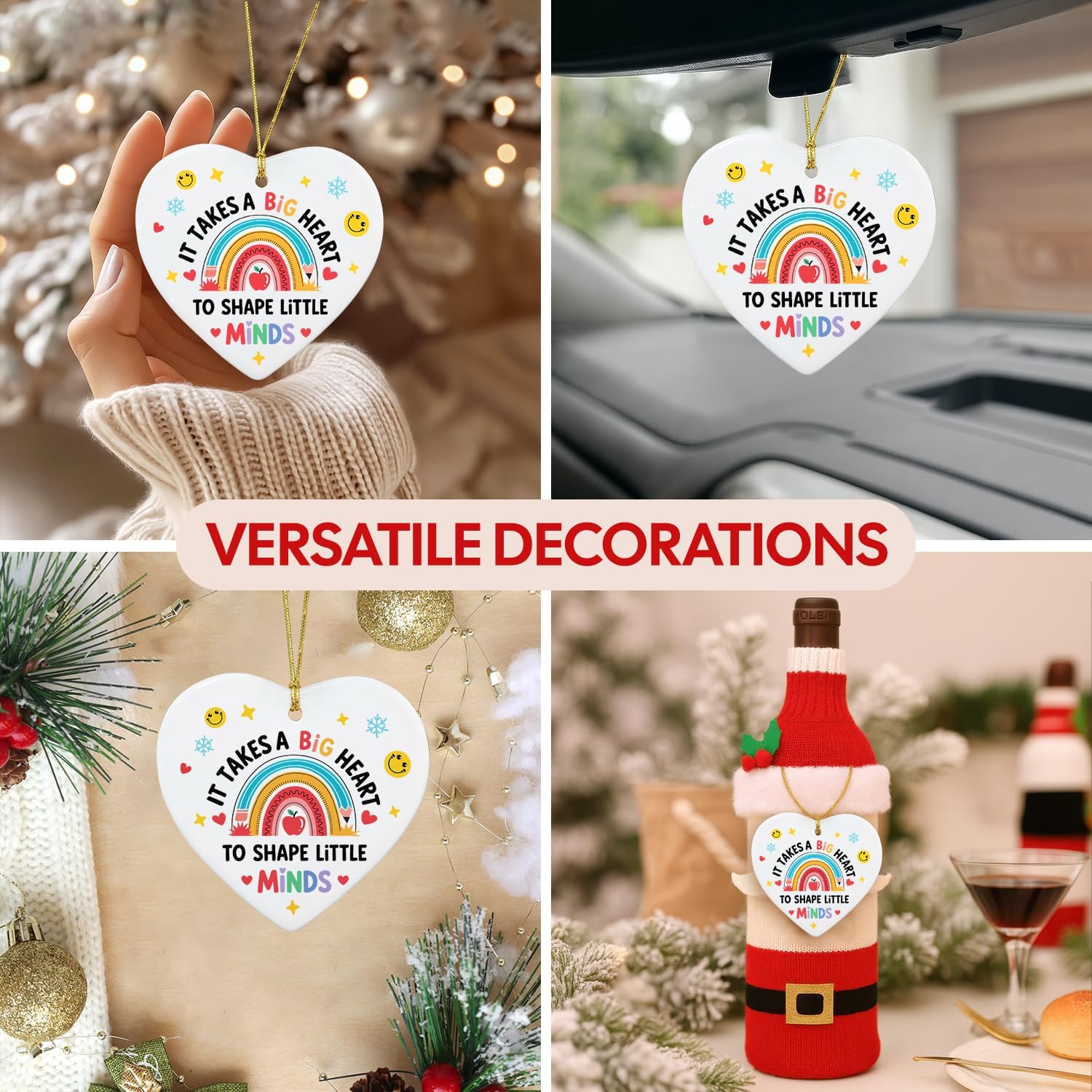 It Takes A Big Heart To Shape Little Minds - Ceramic Ornament