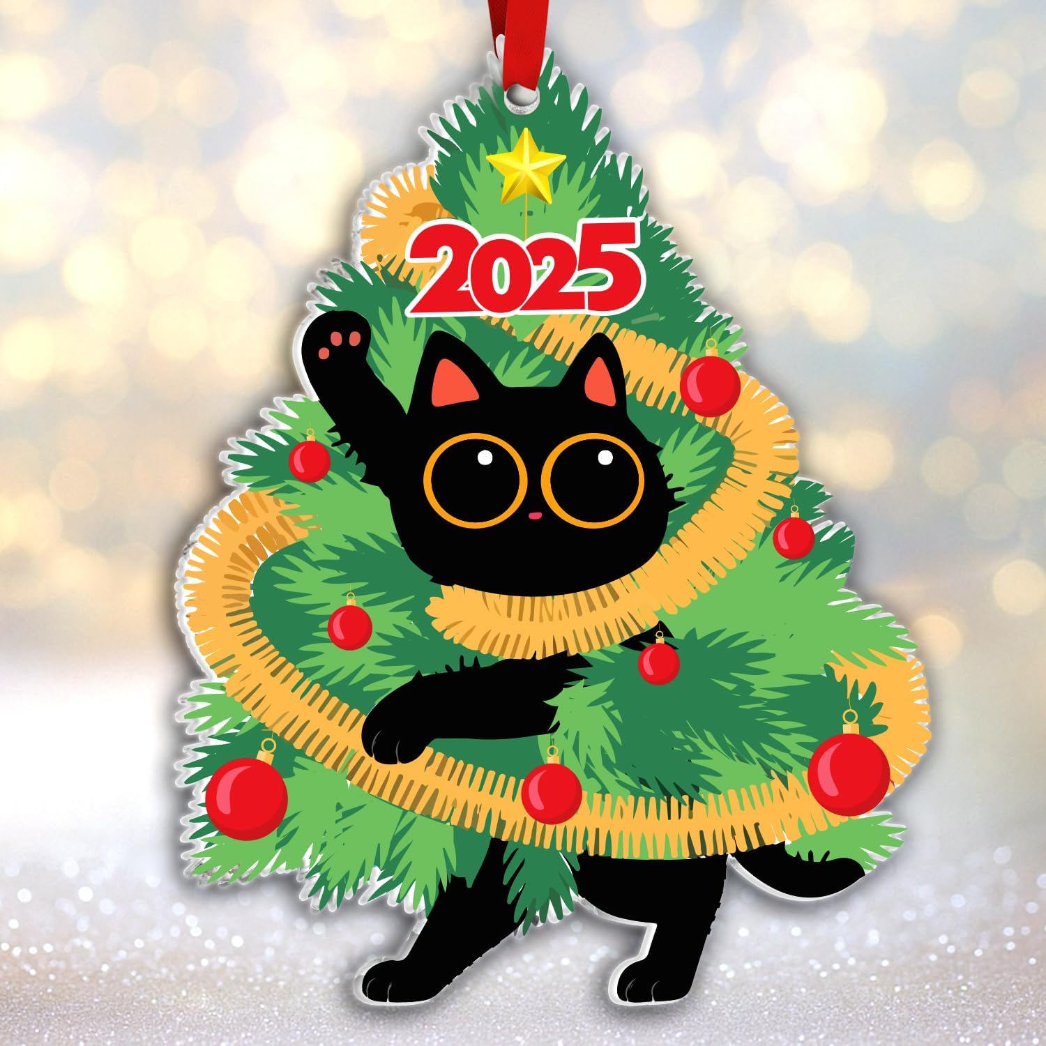 Black Cat - Acrylic Ornament