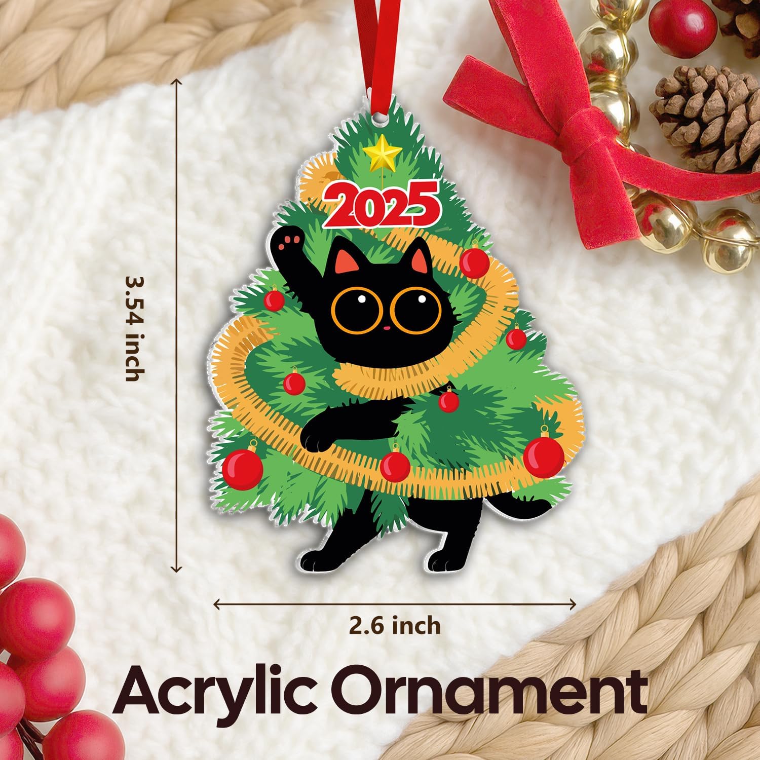 Black Cat - Acrylic Ornament