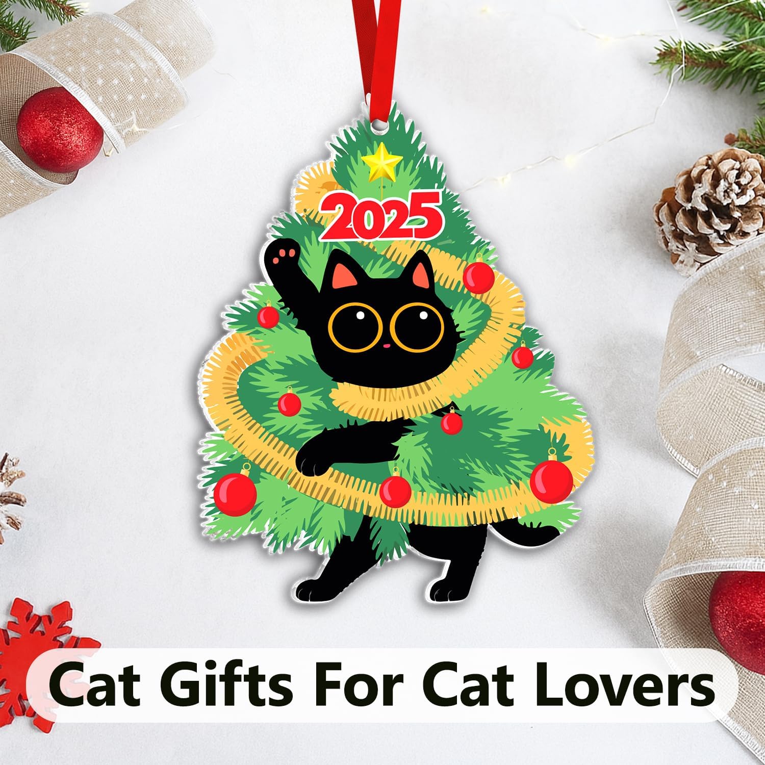Black Cat - Acrylic Ornament