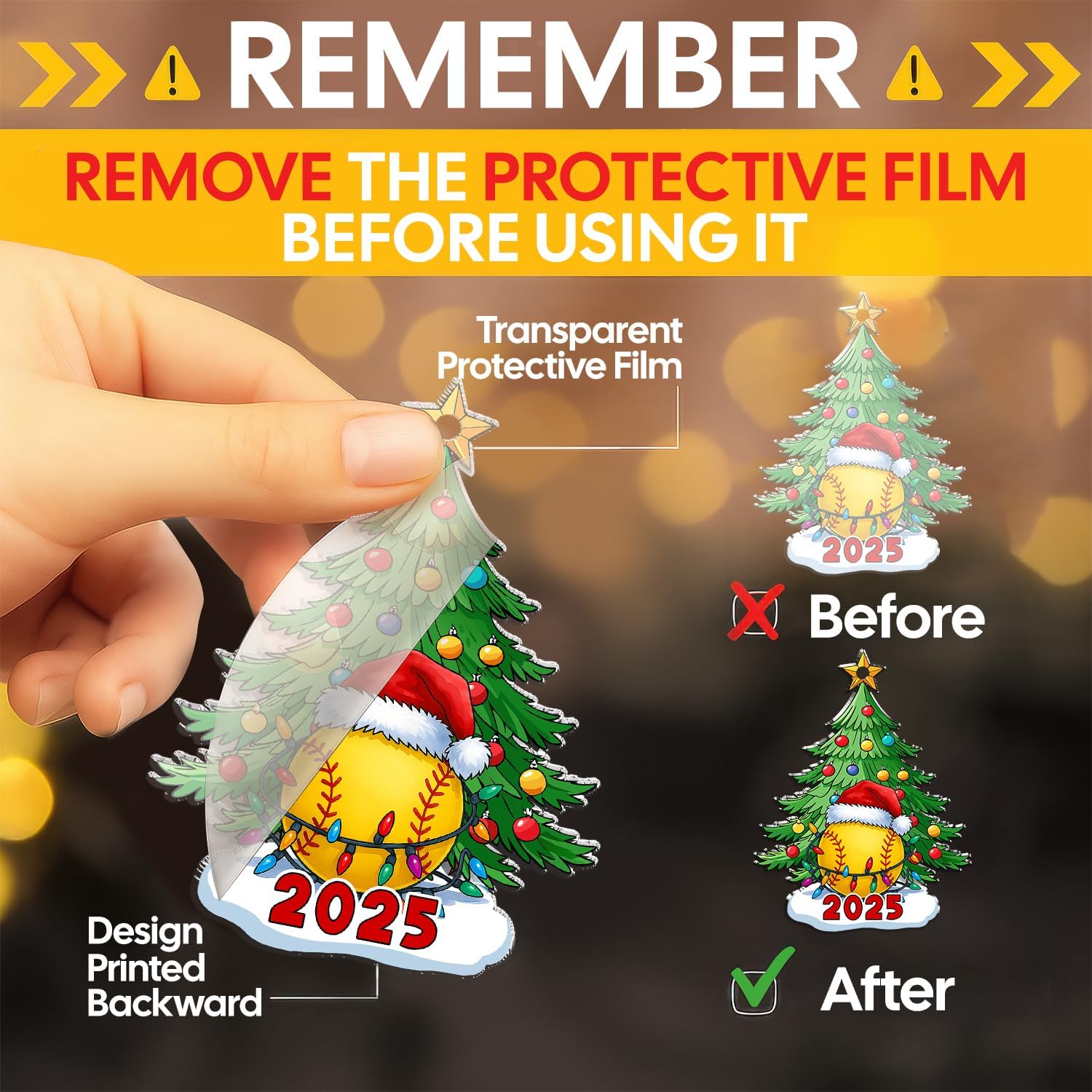 Softball Christmas - Acrylic Ornament