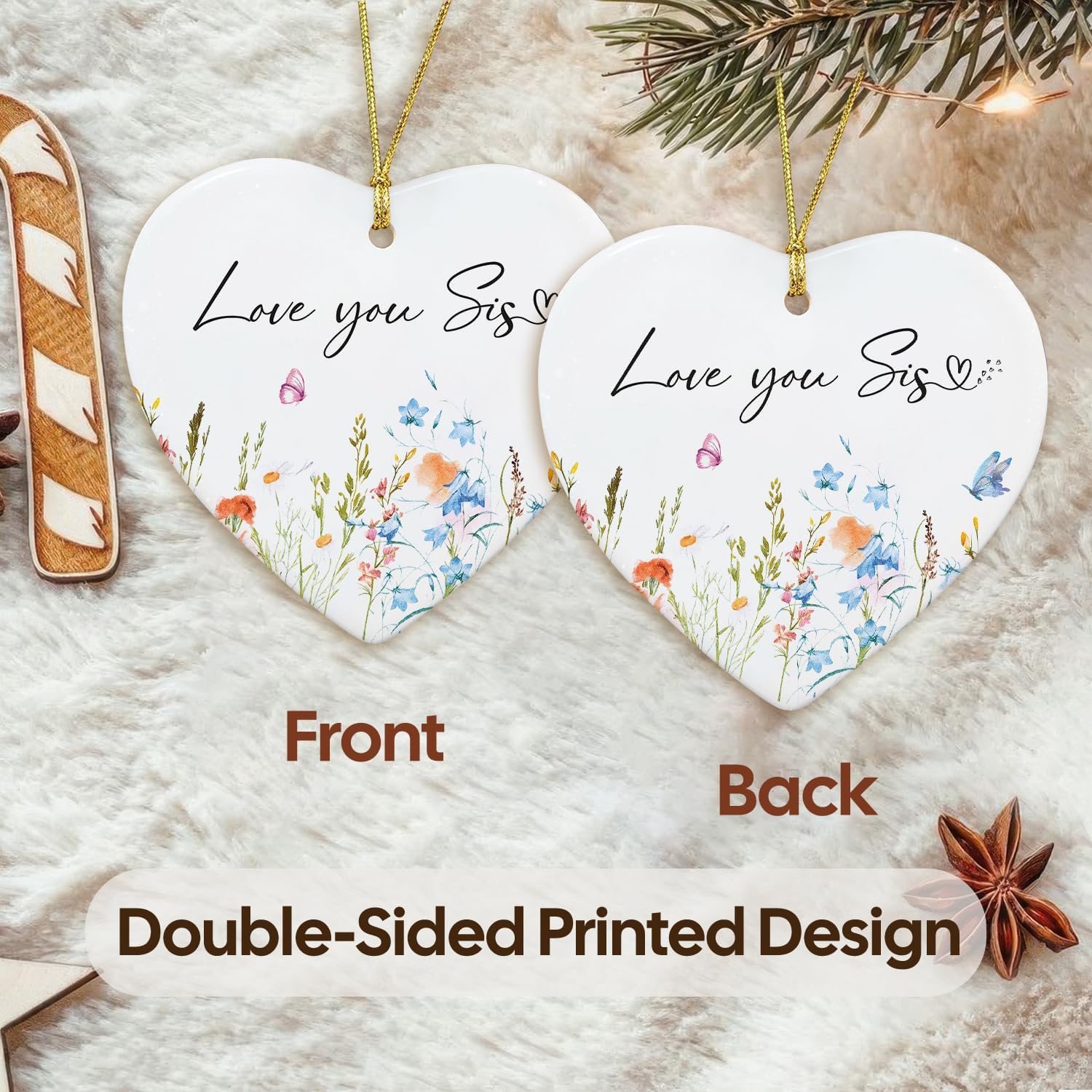 Love you Sis - Ceramic Ornament