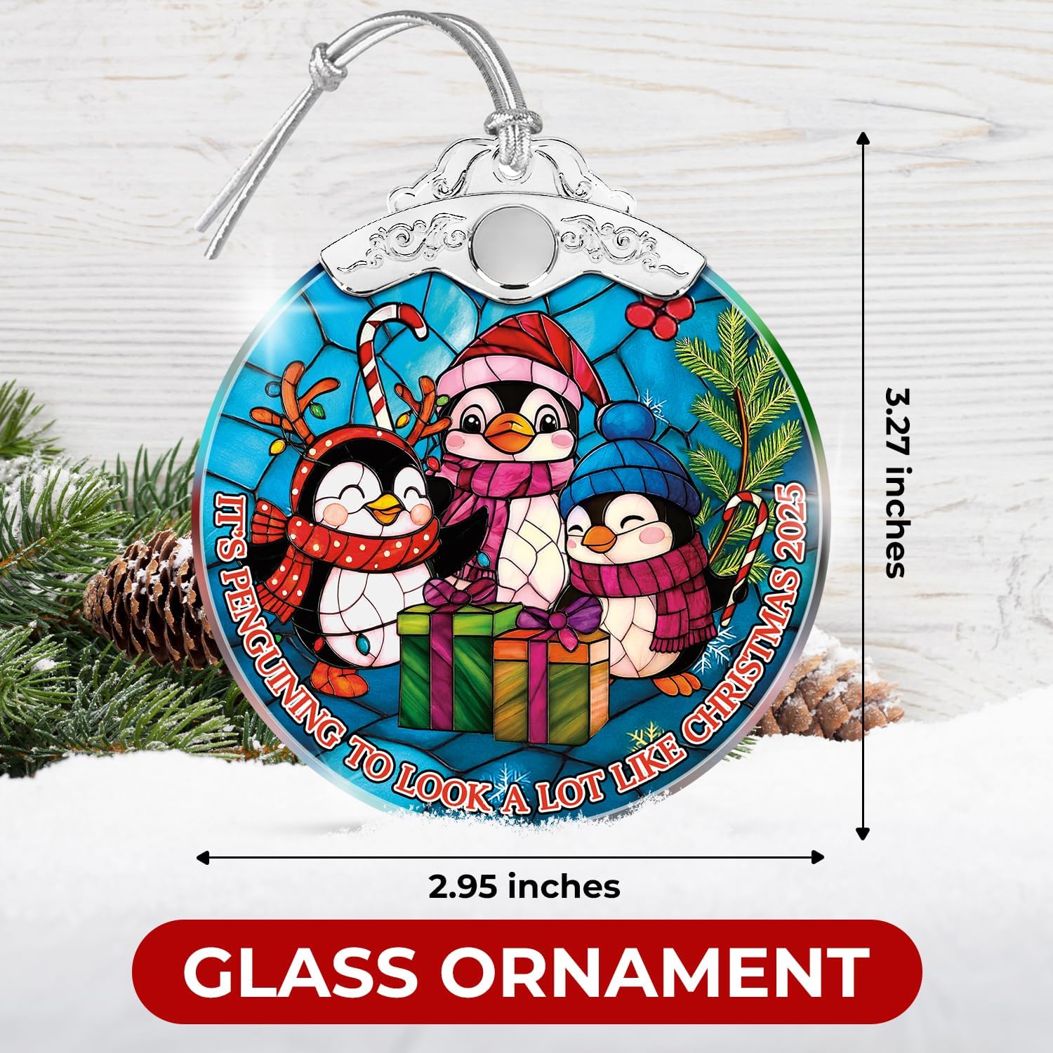 It’s Penguining to Look a Lot Like Christmas 2025 - Stained Glass Ornament