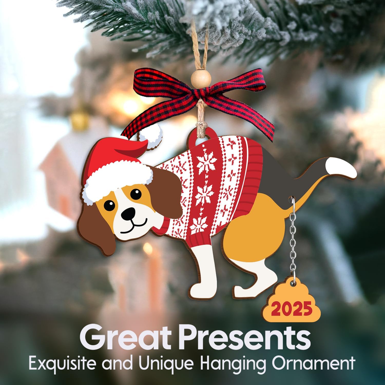 Beagle Dog 2025 - Wooden Ornament