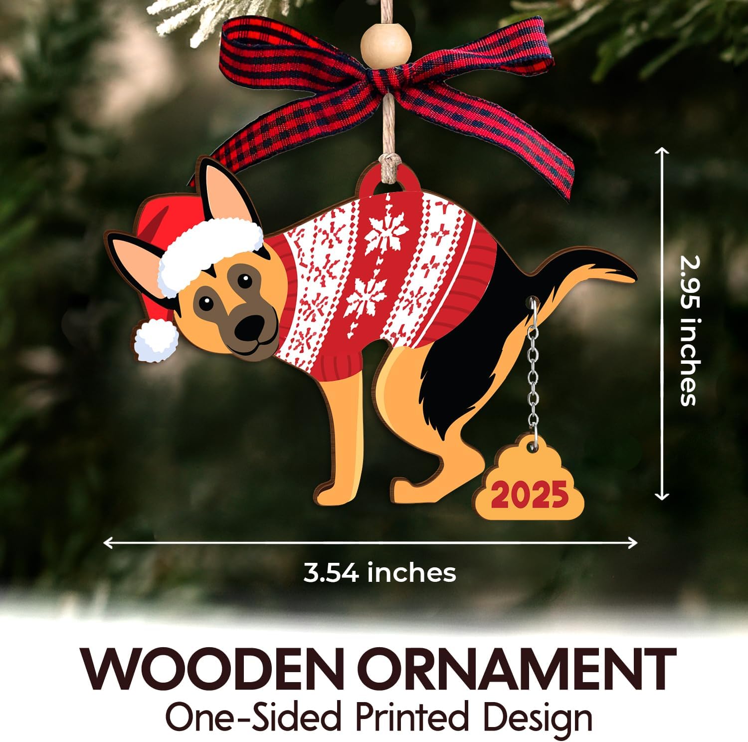 German Shepherd Dog 2025 - Wooden Ornament