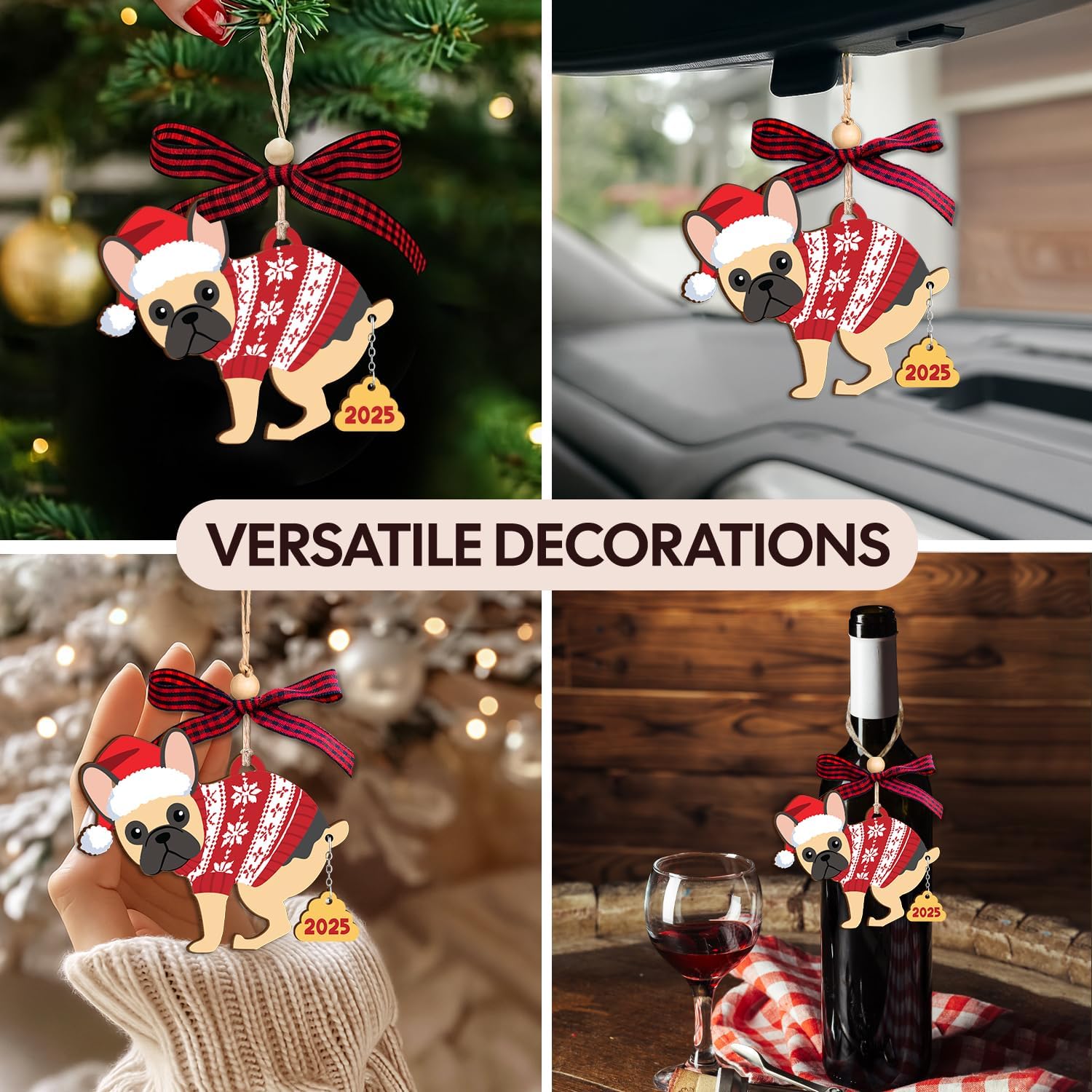 French Bull Dog 2025 - Wooden Ornament