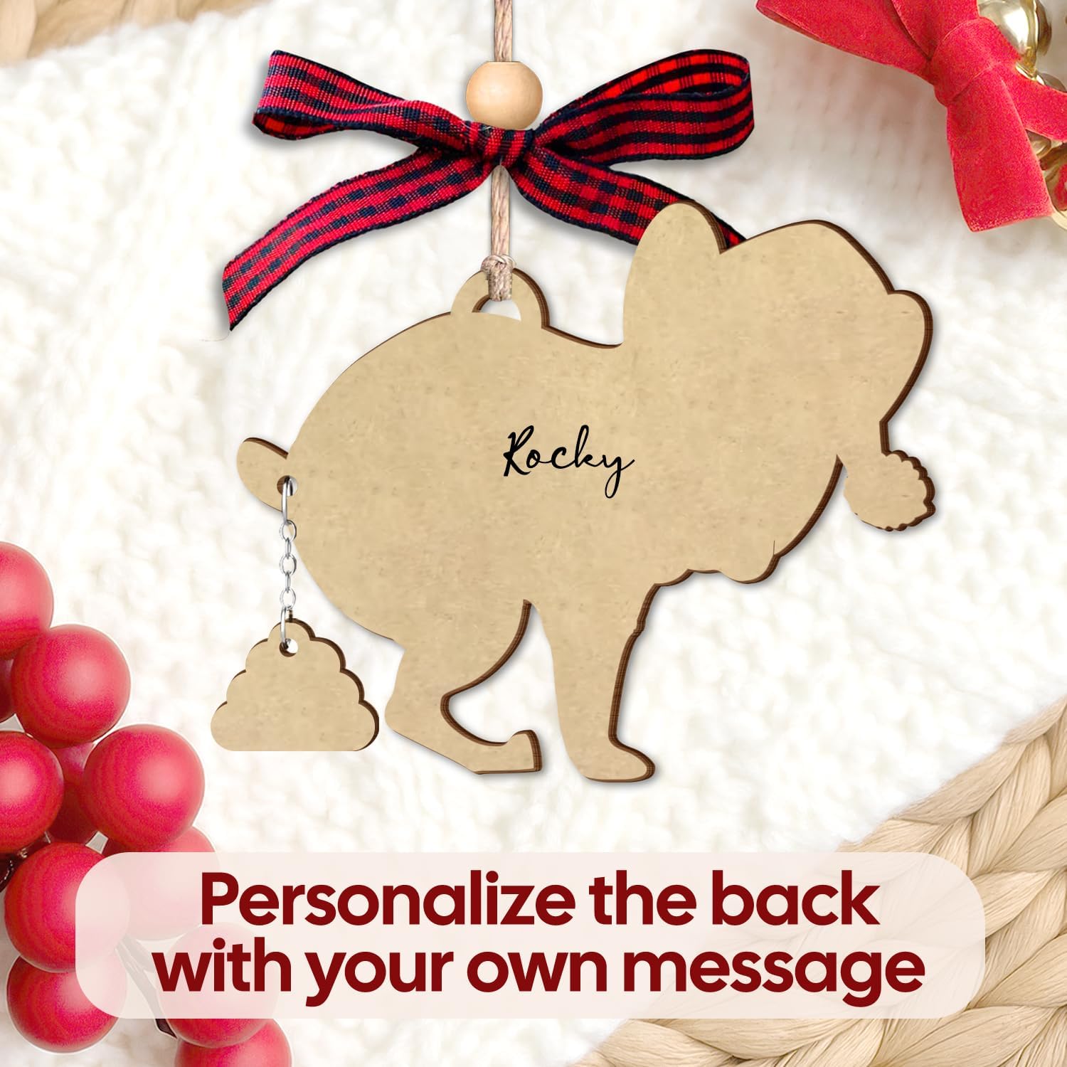 French Bull Dog 2025 - Wooden Ornament