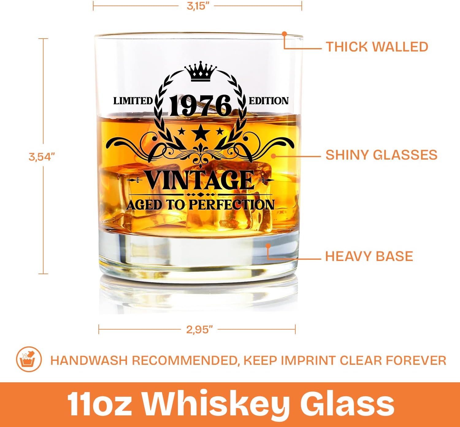 Whiskey Glass 11 Oz - 1976 Vintage + Weird Being The Same Age As Old People