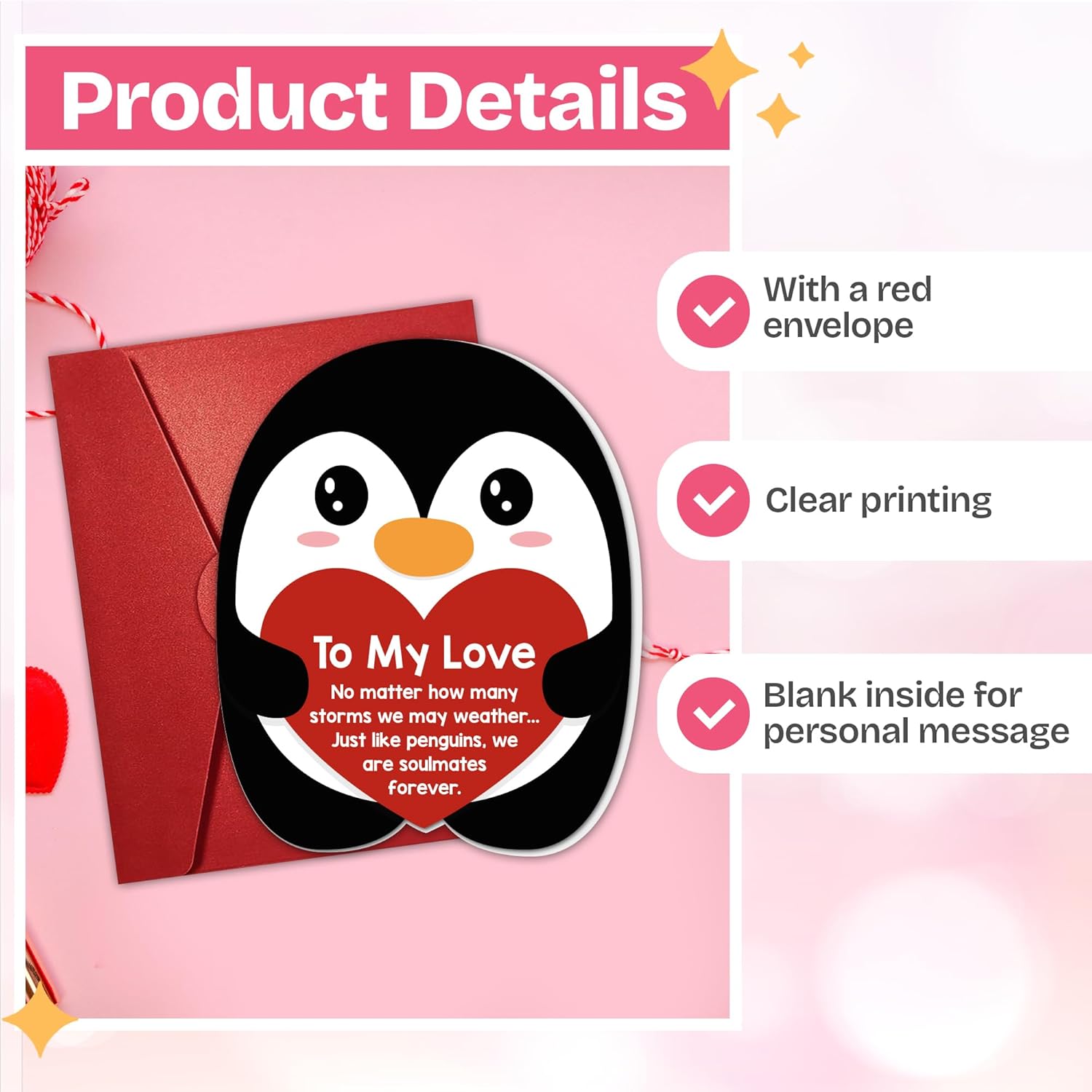 Penguin To My Love - Valentine's Day Card