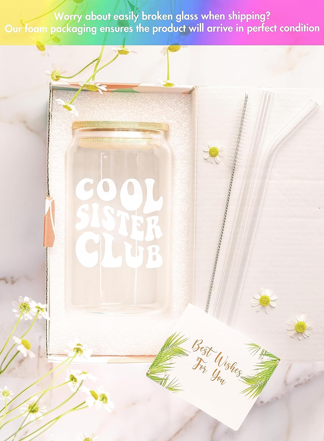 Cool Sister Club - 16 Oz Coffee Glass
