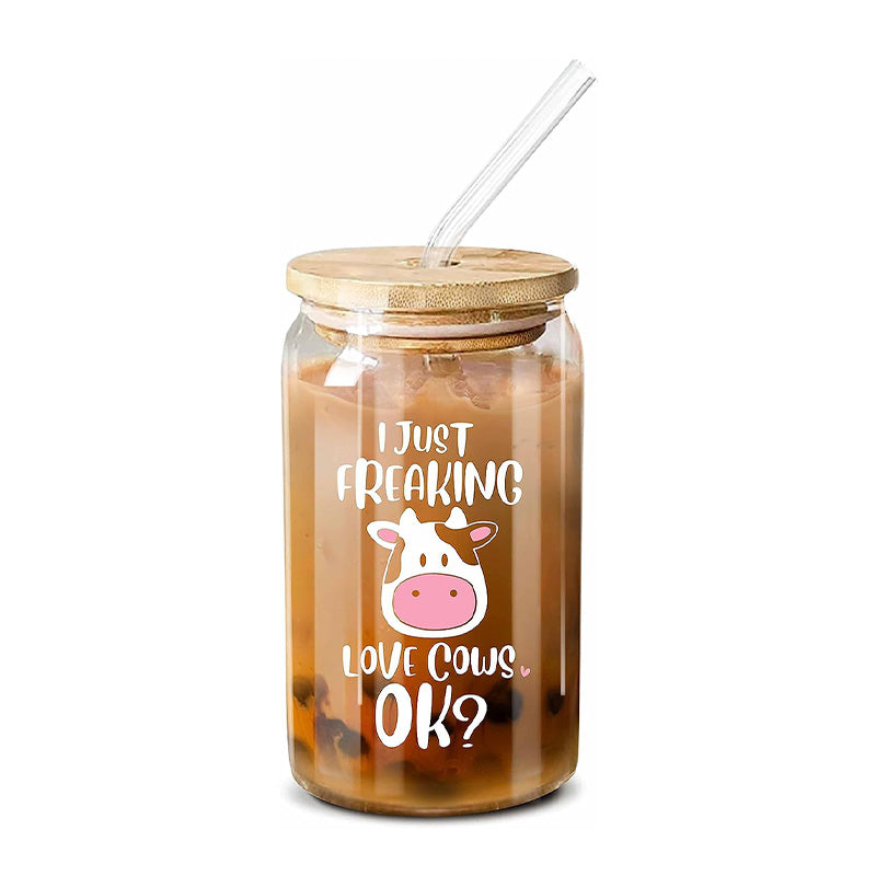 I Just Freaking Love Cows - 16 Oz Coffee Glass