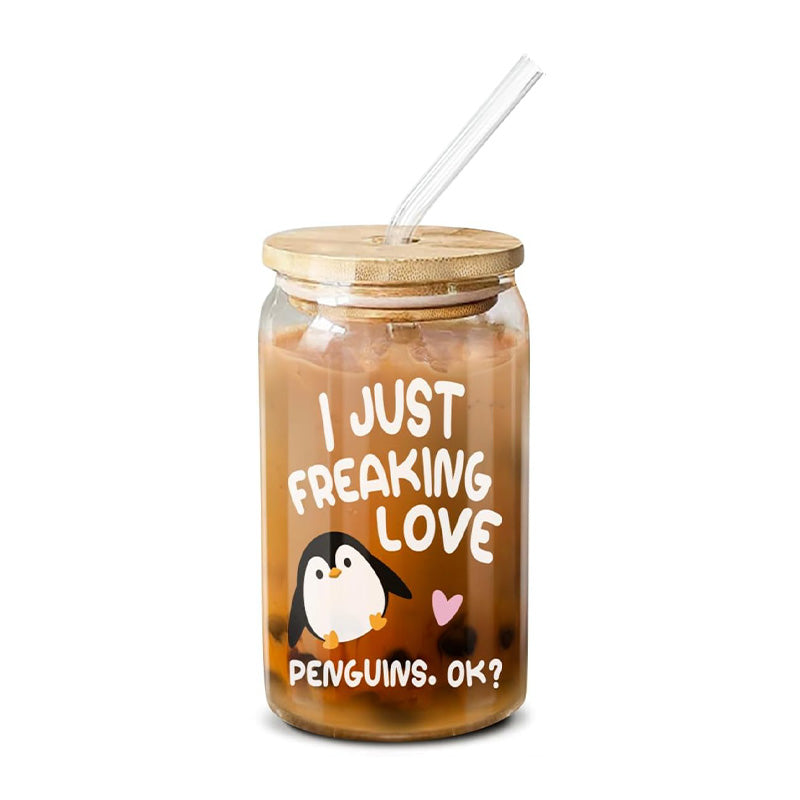 I Just Freaking Love Penguin - 16 Oz Coffee Glass