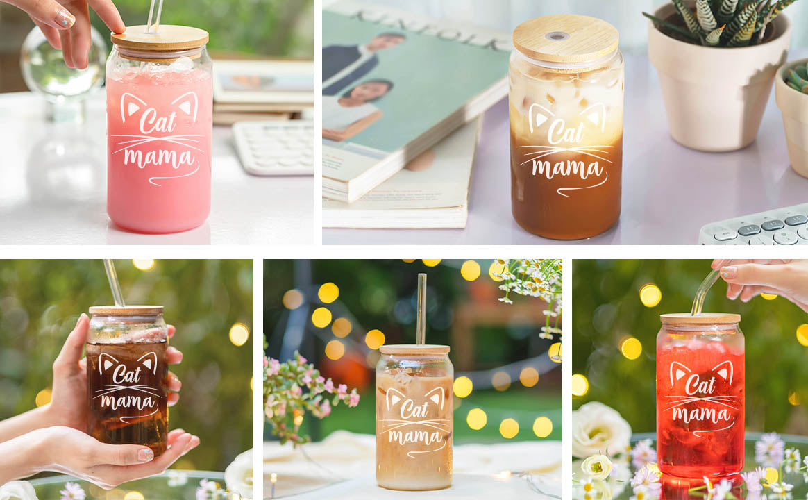 Cat Mama - 16 Oz Coffee Glass