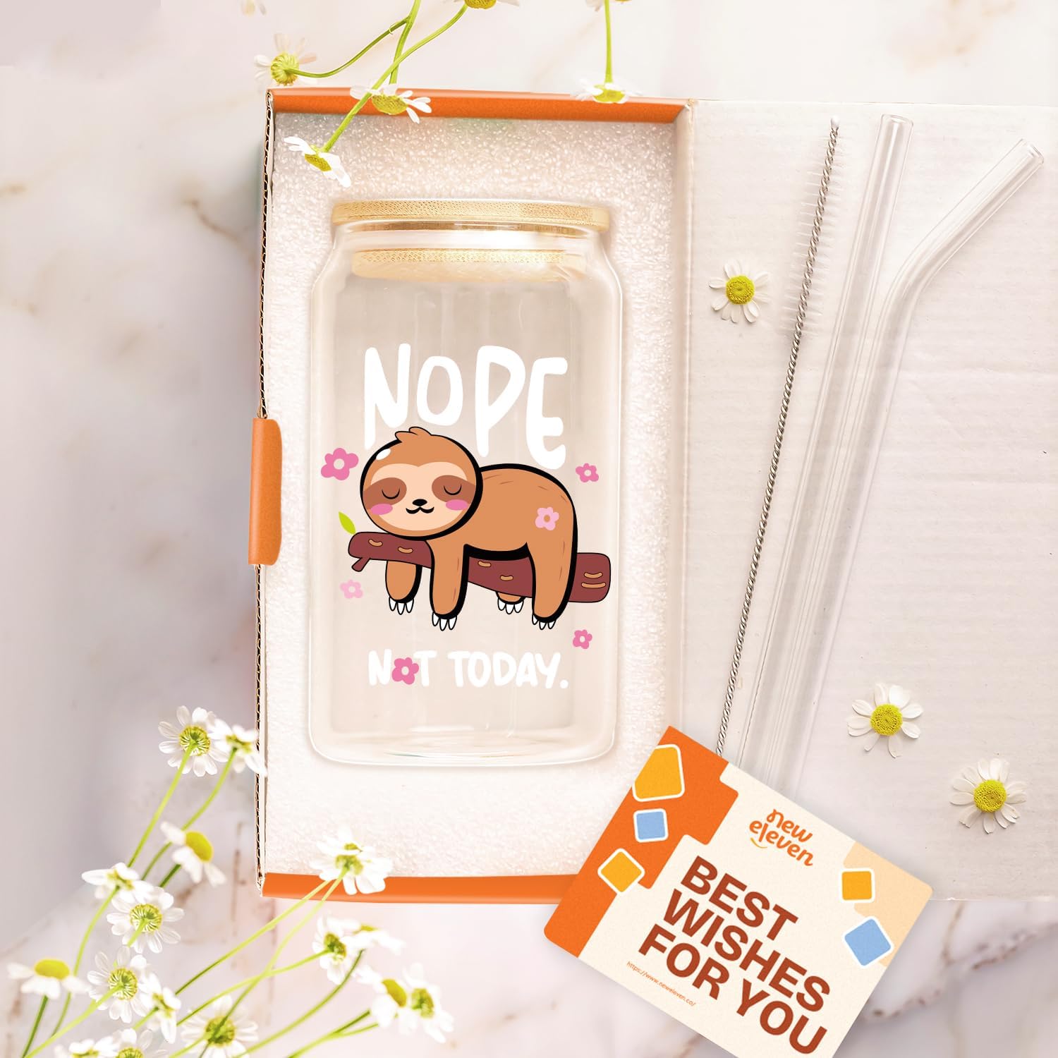 NOPE - Not Today - 16 Oz Coffee Glass