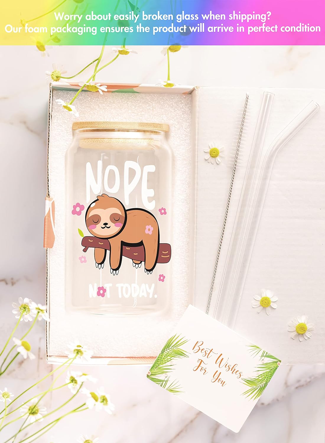 NOPE - Not Today - 16 Oz Coffee Glass