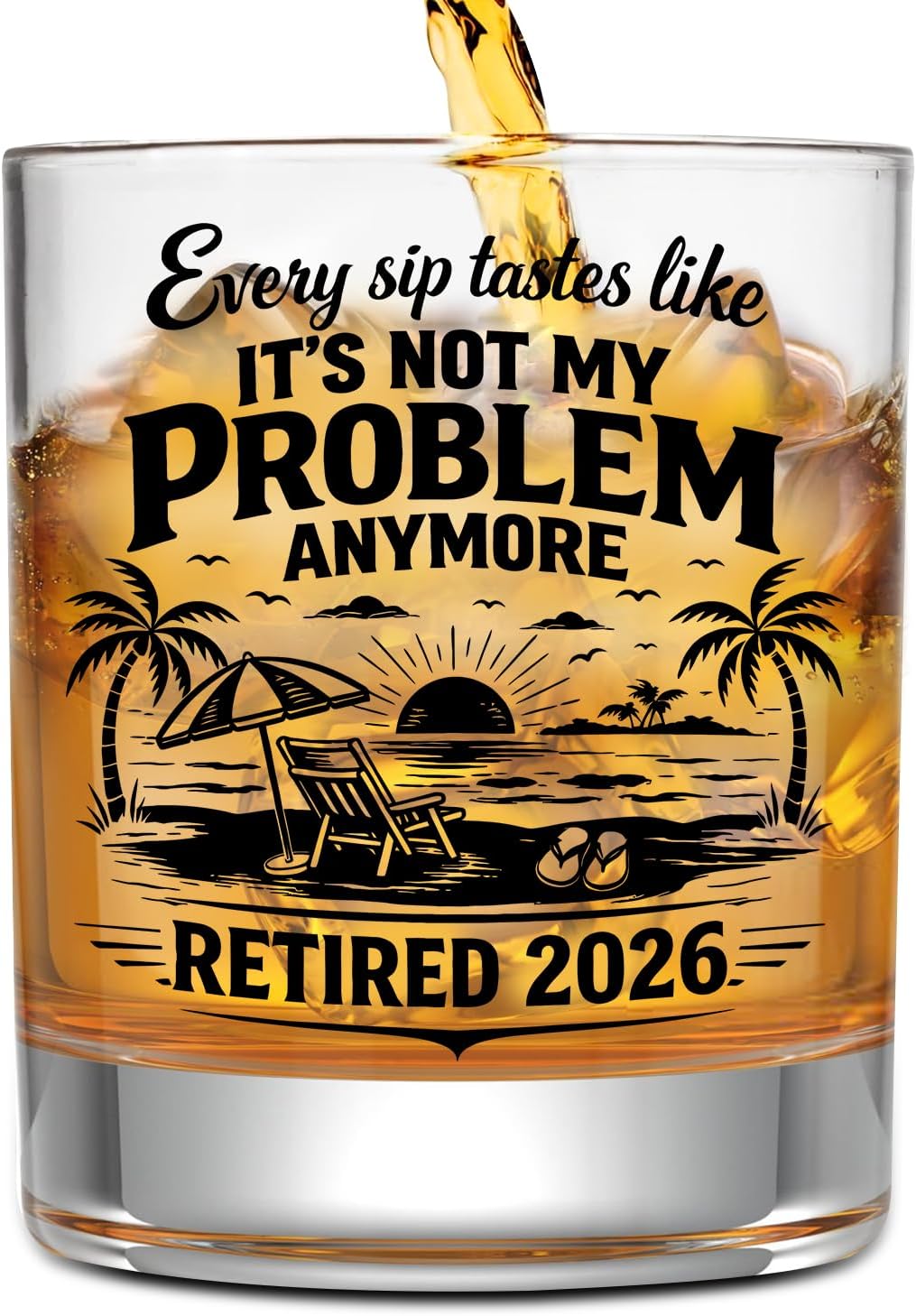 NewEleven Retirement Gifts for Men 2026 - Goodbye Gift, Farewell Gifts For Coworkers, Boss, Friends - Funny Retirement Gift For Men From Colleague, Family - Whiskey Glass