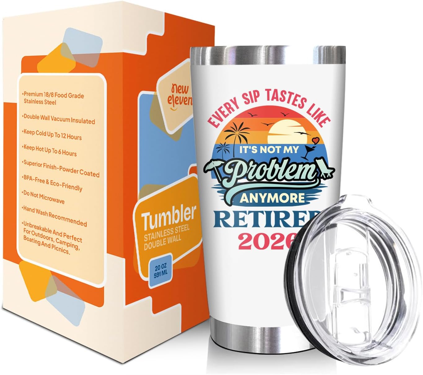 NewEleven Retirement Gifts for Women - Goodbye Gift, Farewell Present, Coworker Leaving Gifts for Women, Men - Retirement Gift for Woman 2026-20 Oz Tumbler
