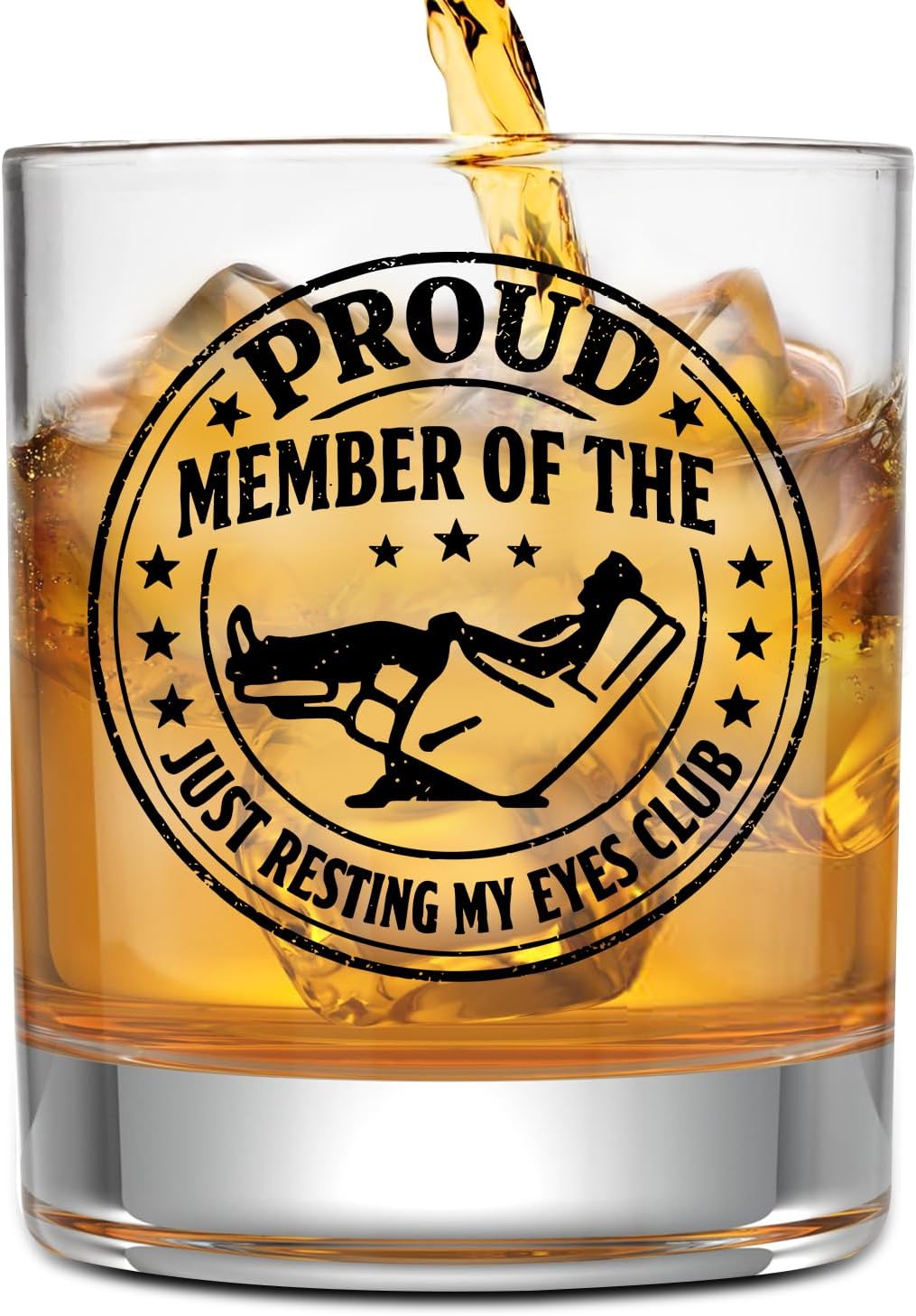 NewEleven Funny Gifts for Men - Gag Gift for Him, Birthday Gift for Dad, Grandpa, Fathers Day Retirement Present - Whiskey Gifts From Kids, Child - Whiskey Glass