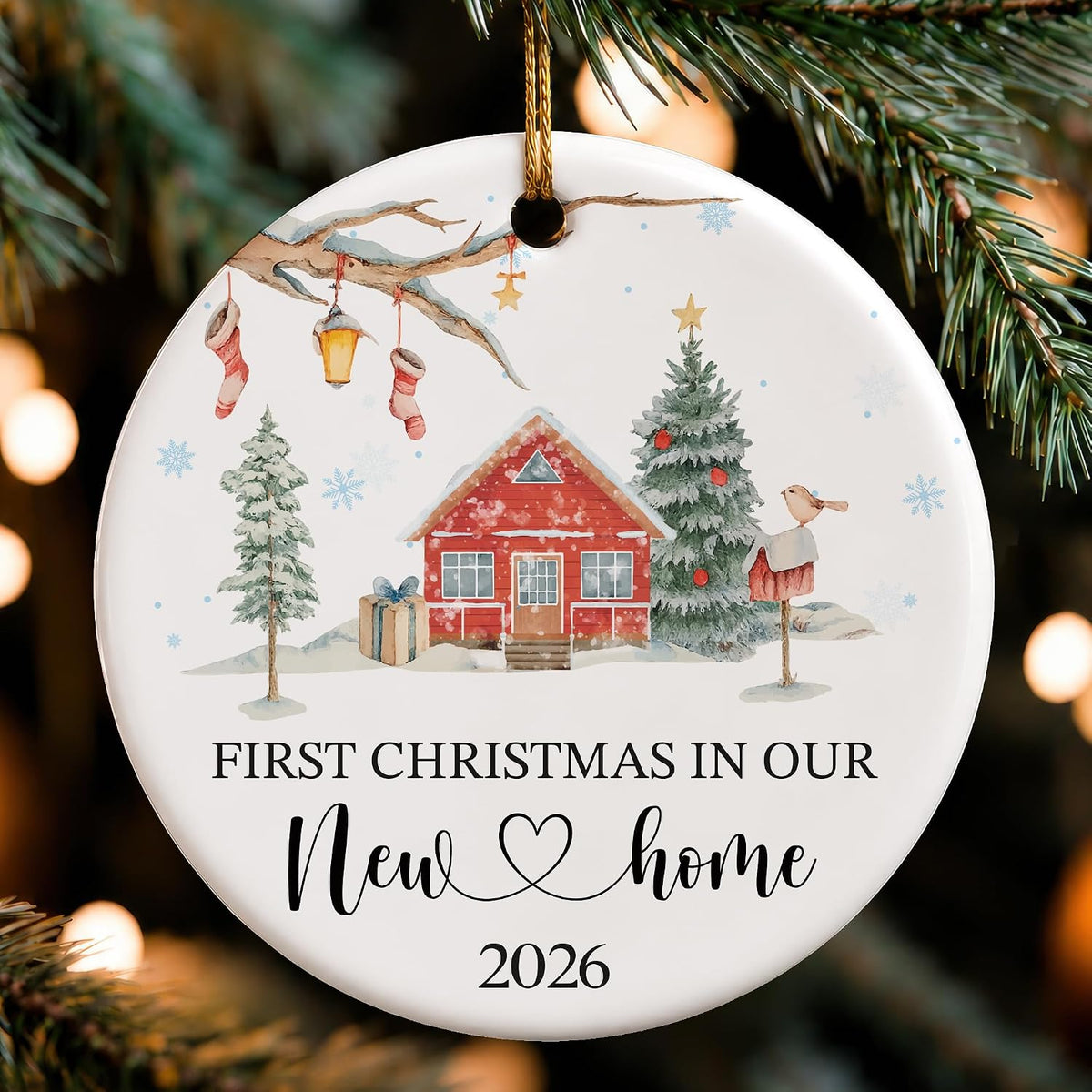 NewEleven New Home Gifts - House Warming Gifts New Home for Newlywed, Married, Engaged Couple - Heartfelt Message, New Homes Ornament from Friend and Family - Christmas Ornament