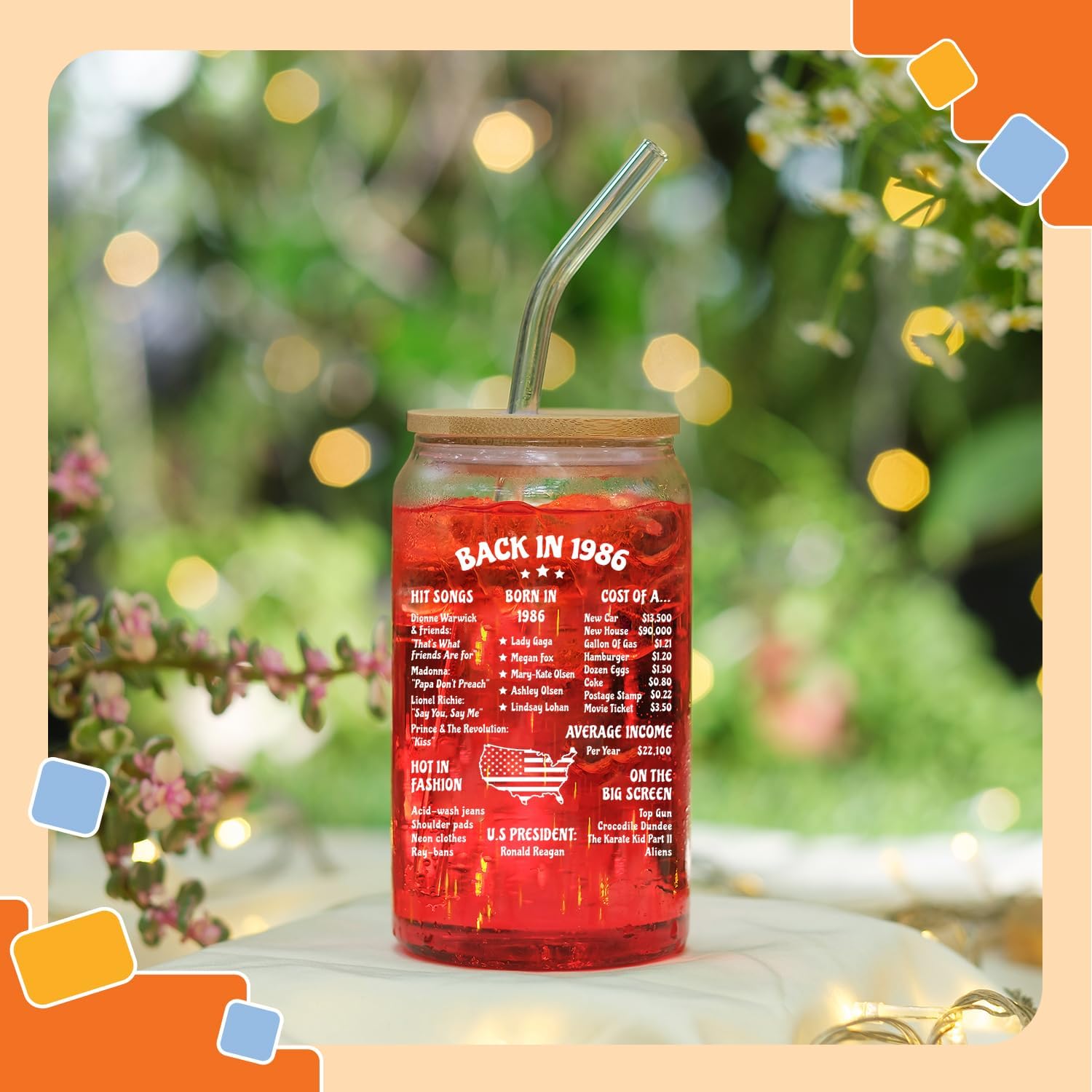 Coffee Glass 16 Oz - Vintage 1986 + Back In 1986