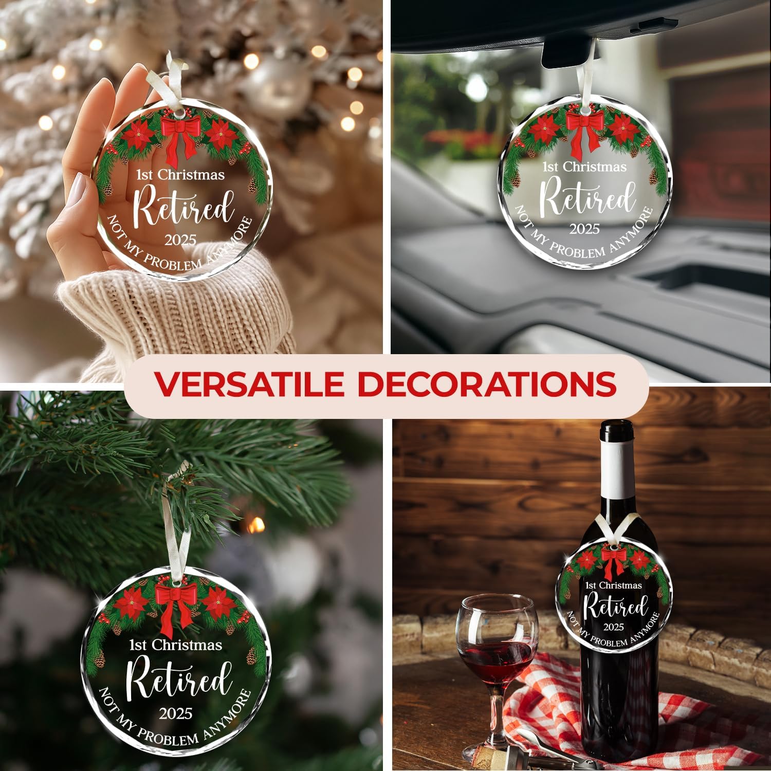 First Christmas Retired 2025 - Not My Problem Anymore - Glass Ornament