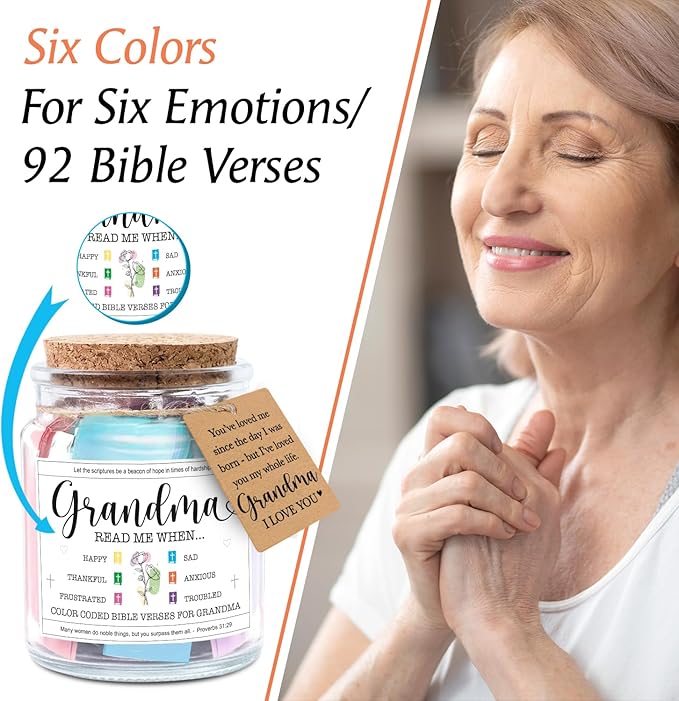 Grandma Read Me When... - Bible Jar for Dad with 92 Bible Verses
