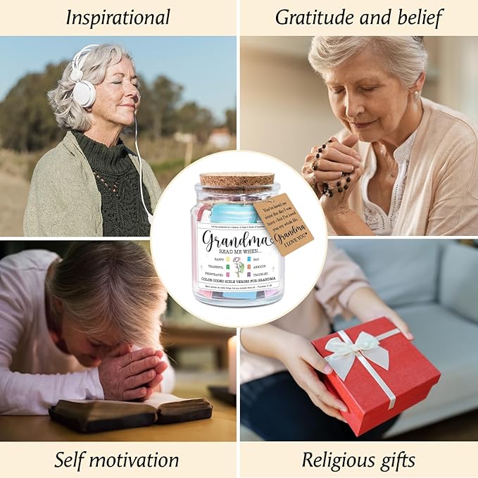 Grandma Read Me When... - Bible Jar for Dad with 92 Bible Verses