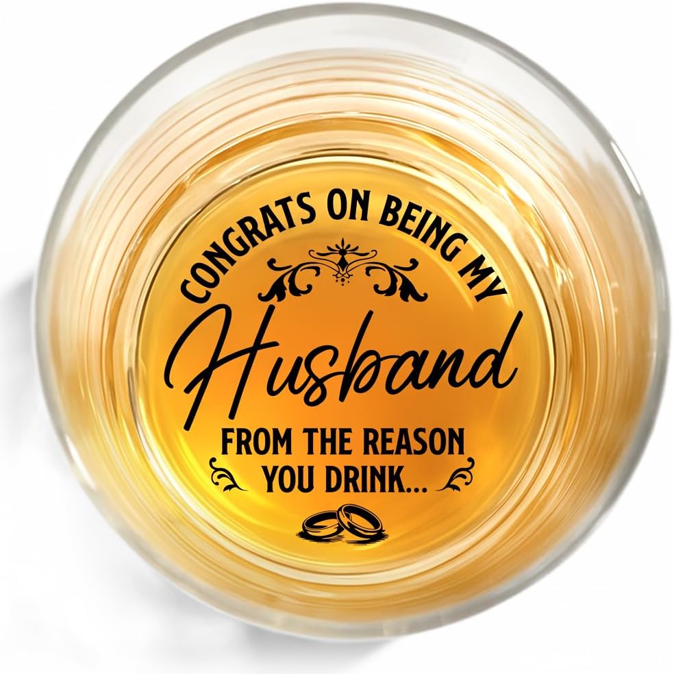 Whiskey Glass Bottom 11 Oz - Congrats On Being My Husband