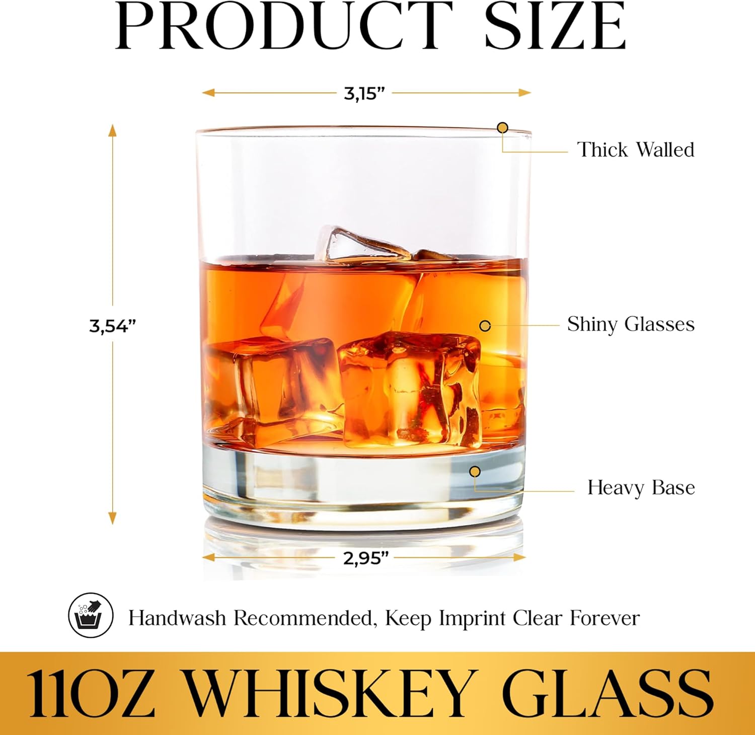 Whiskey Glass Bottom 11 Oz - Congrats On Being My Husband