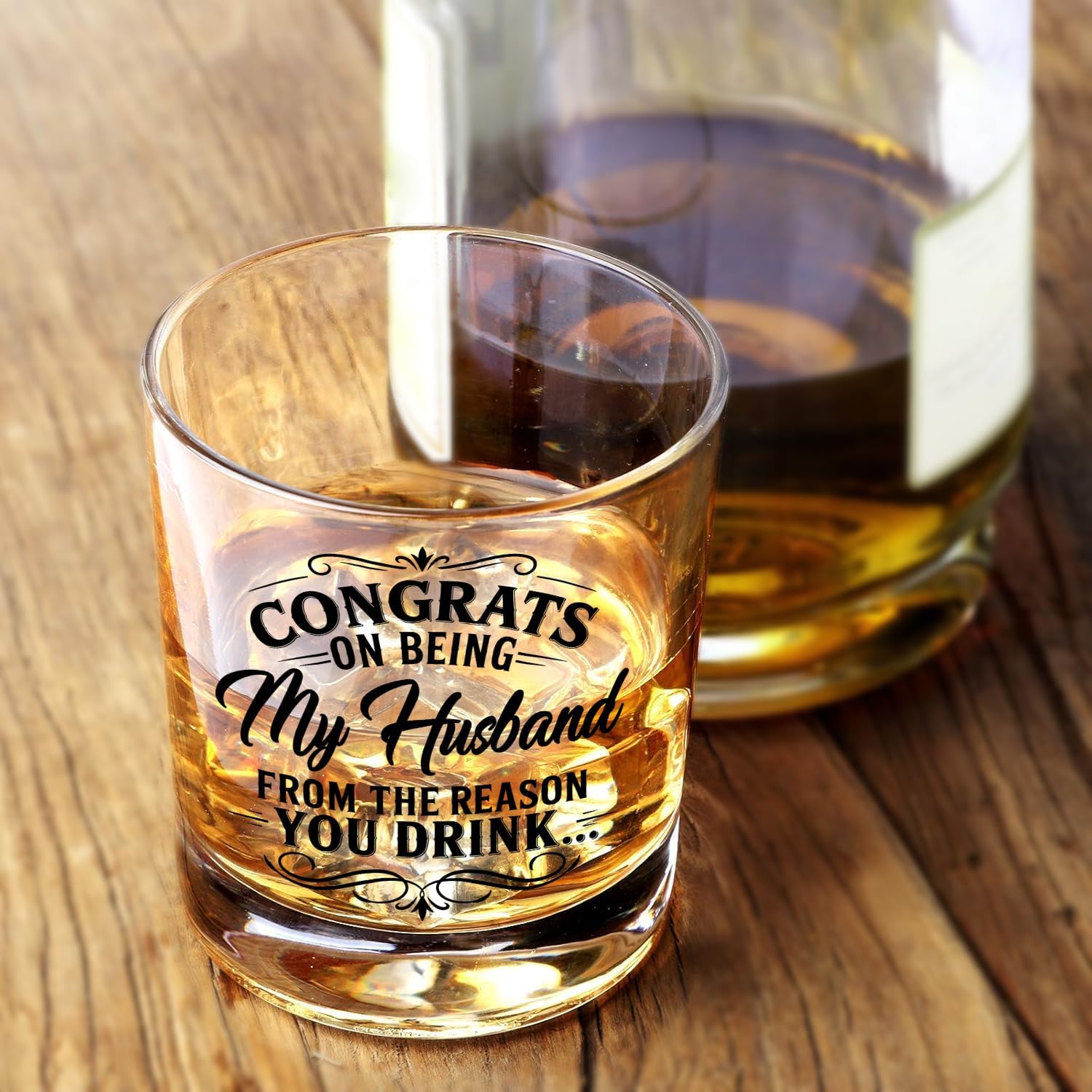 Whiskey Glass 11 Oz - Congrats On Being My Husband From The Reason You Drink ...