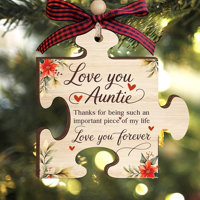 Love You, Auntie - Wooden Ornament