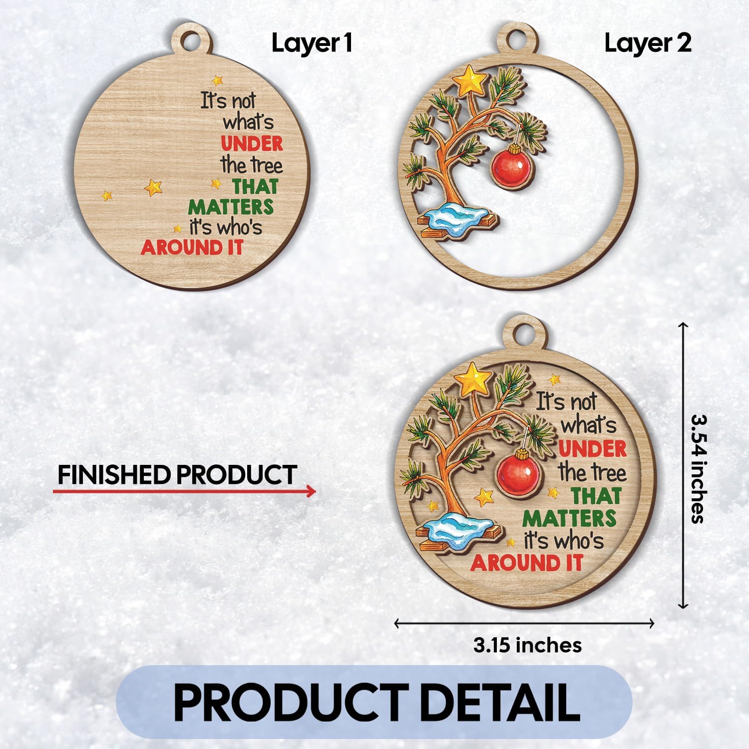 It's not what UNDER the tree THAT MATTERS it's who's AROUND IT - Wooden Ornament