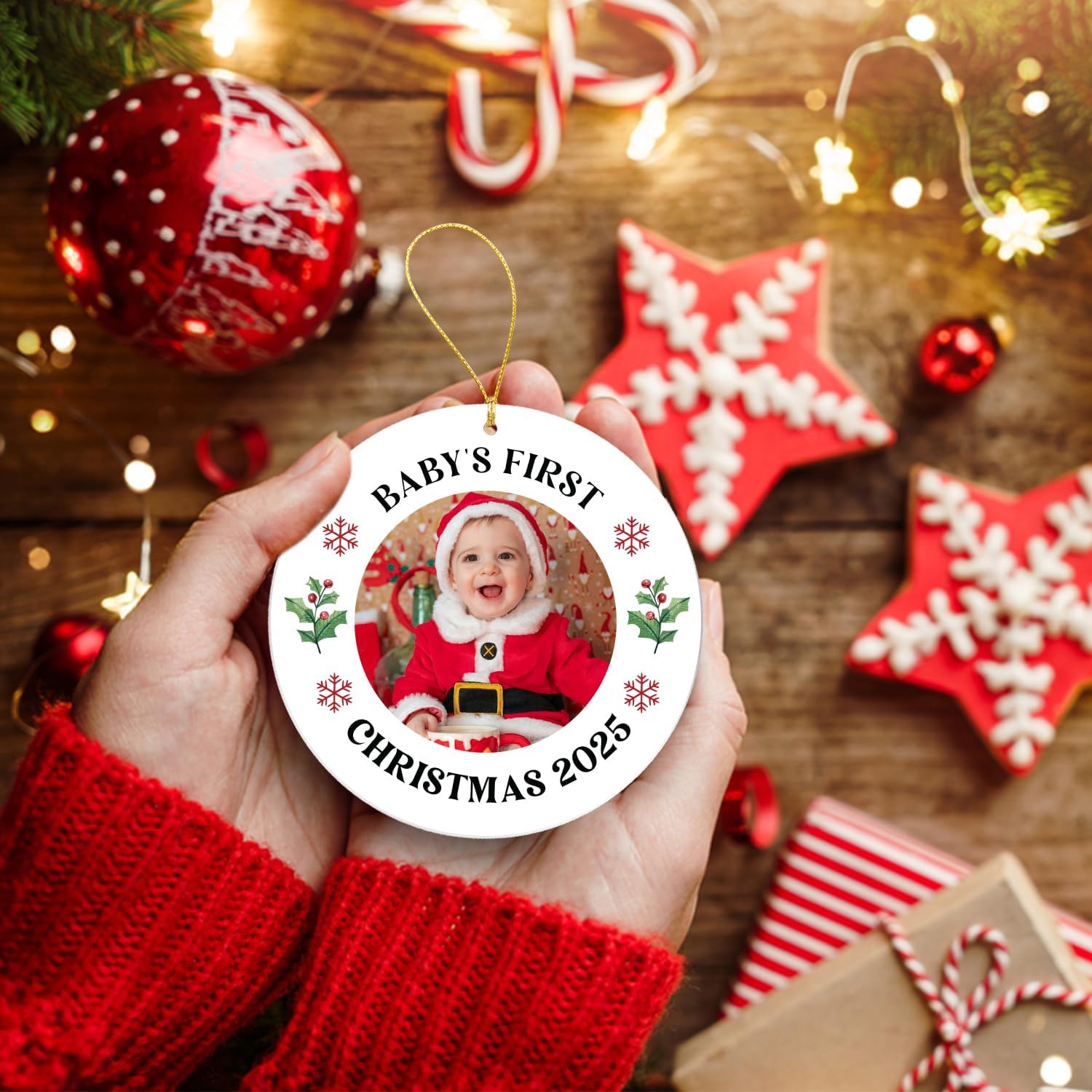 Baby's First Christmas 2025 - Photo Acrylic Ornament