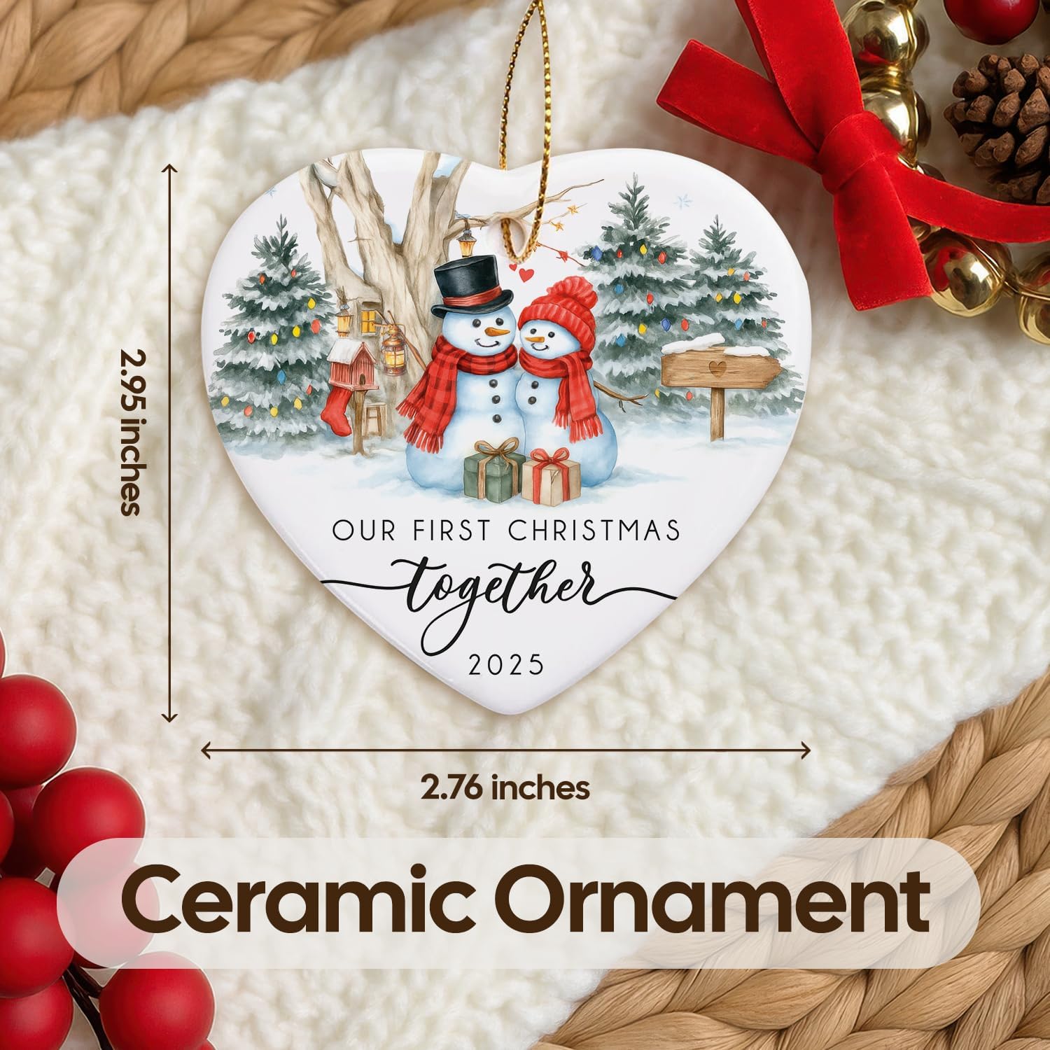 Our First Christmas Together 2025 - Ceramic Ornament