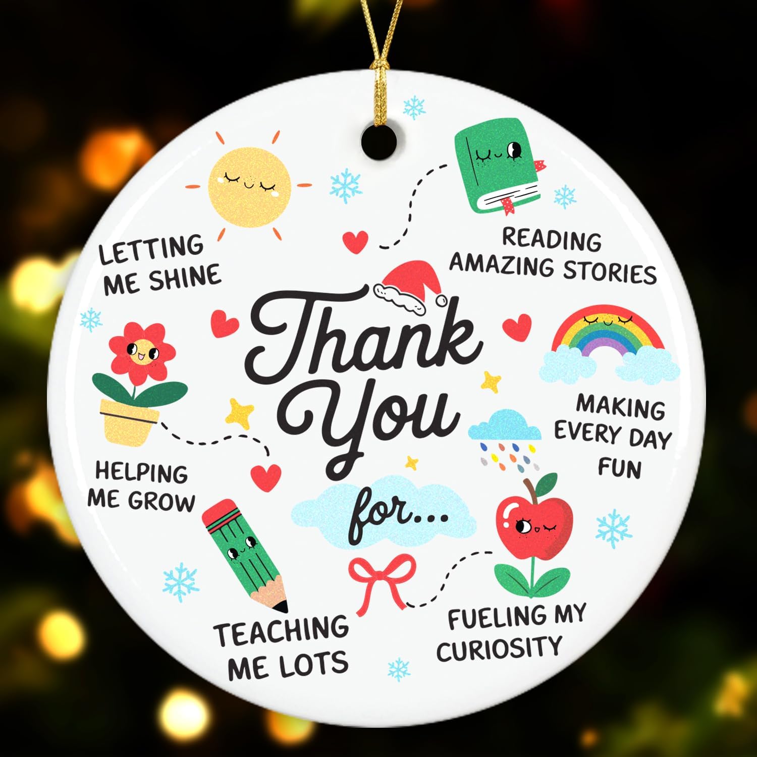 Thank You Gift For Teacher - Ceramic Ornament