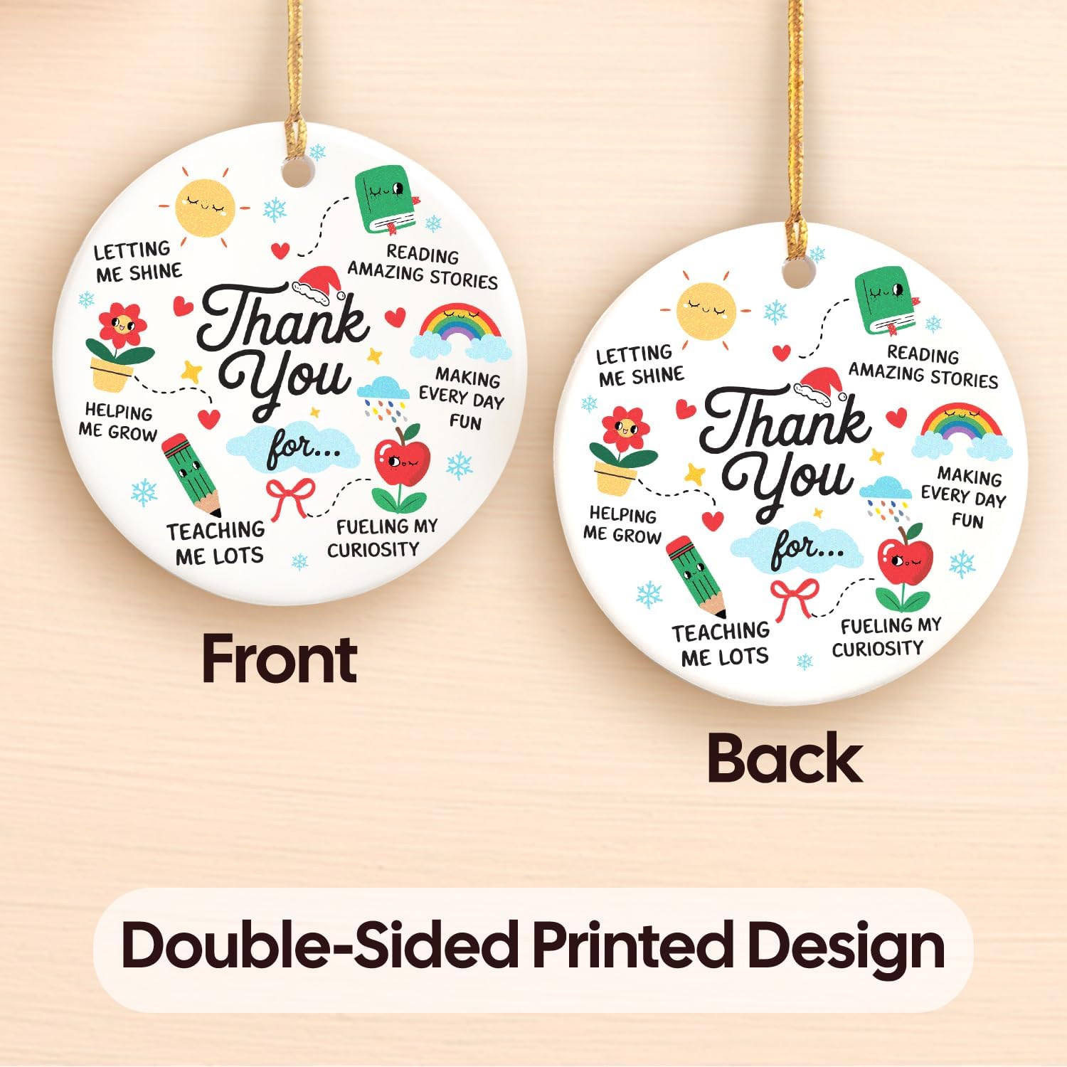 Thank You Gift For Teacher - Ceramic Ornament