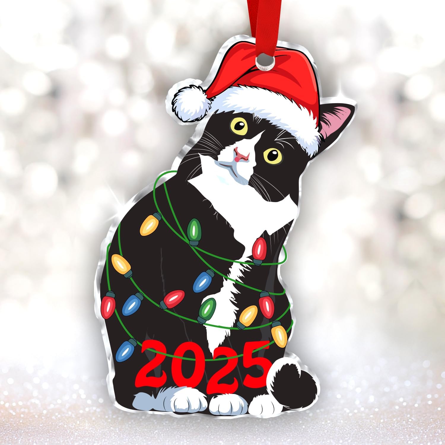Tuxedo Cat - Acrylic Ornament