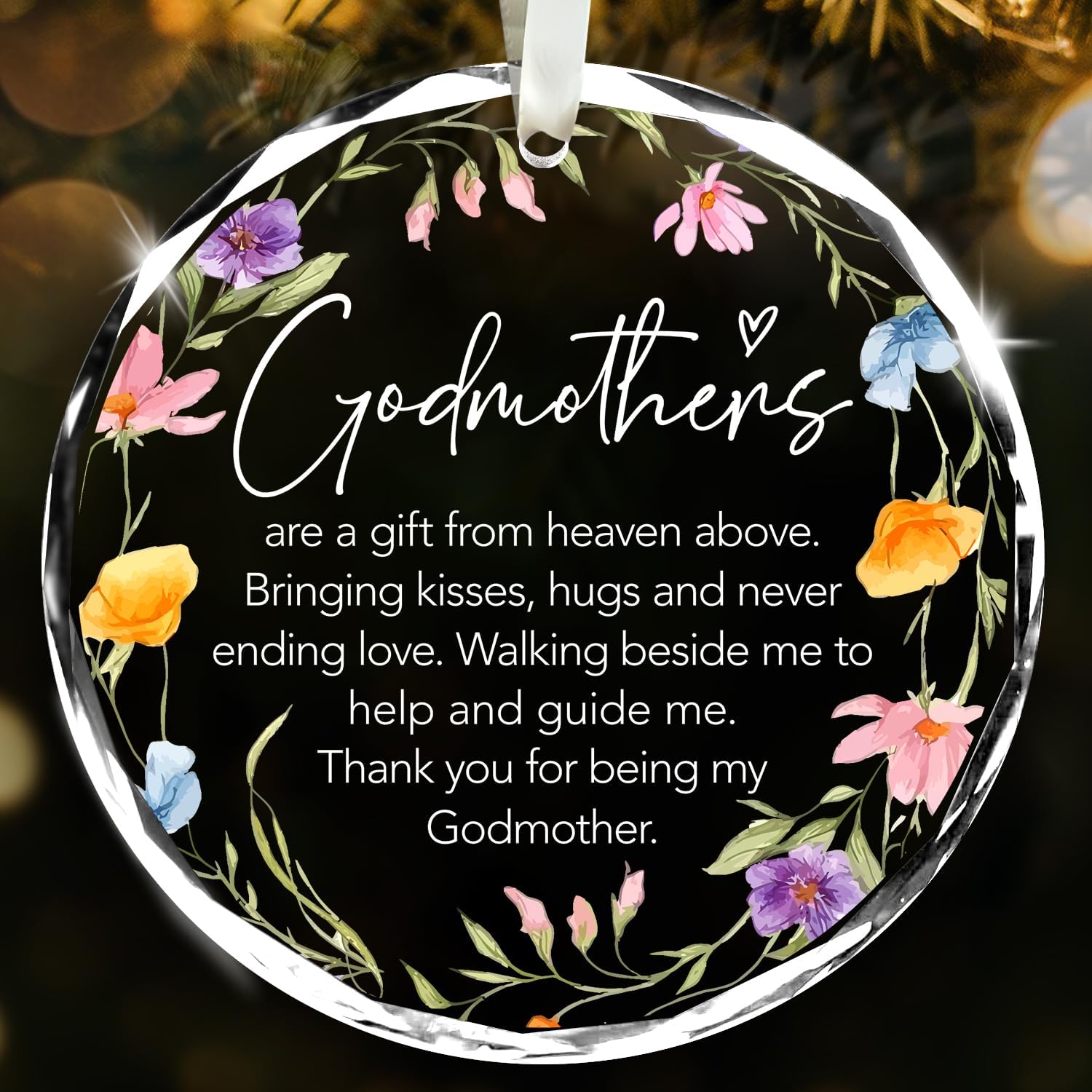 Thank You For Being My Godmother - Glass Ornament