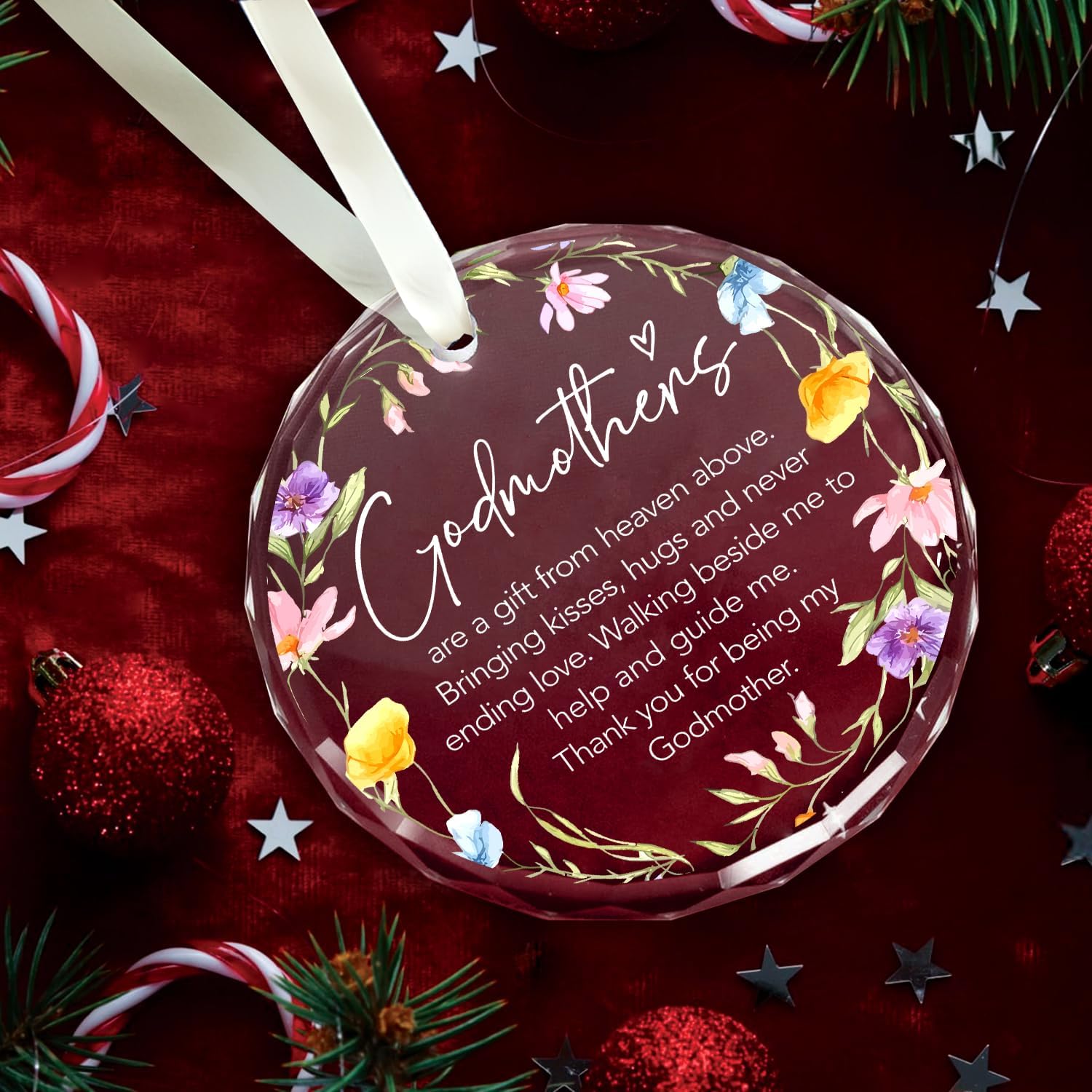 Thank You For Being My Godmother - Glass Ornament