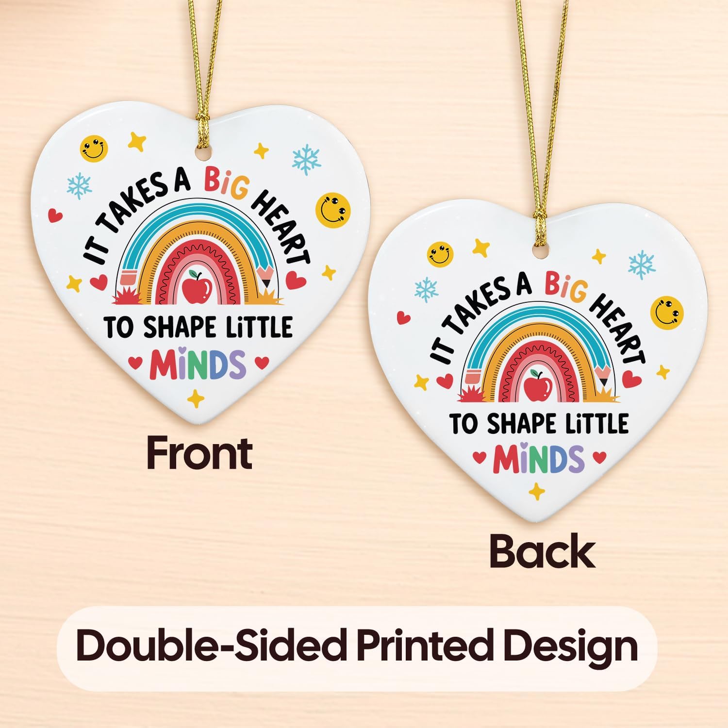 It Takes A Big Heart To Shape Little Minds - Ceramic Ornament