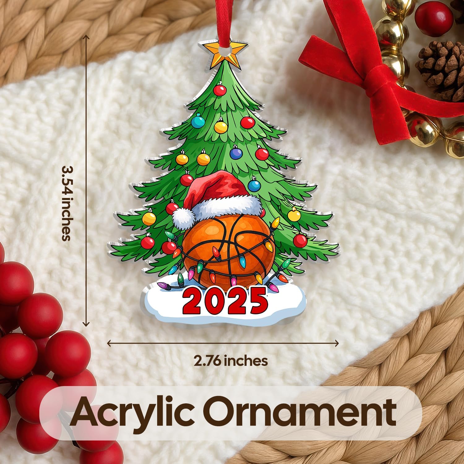 Basketball Christmas - Acrylic Ornament