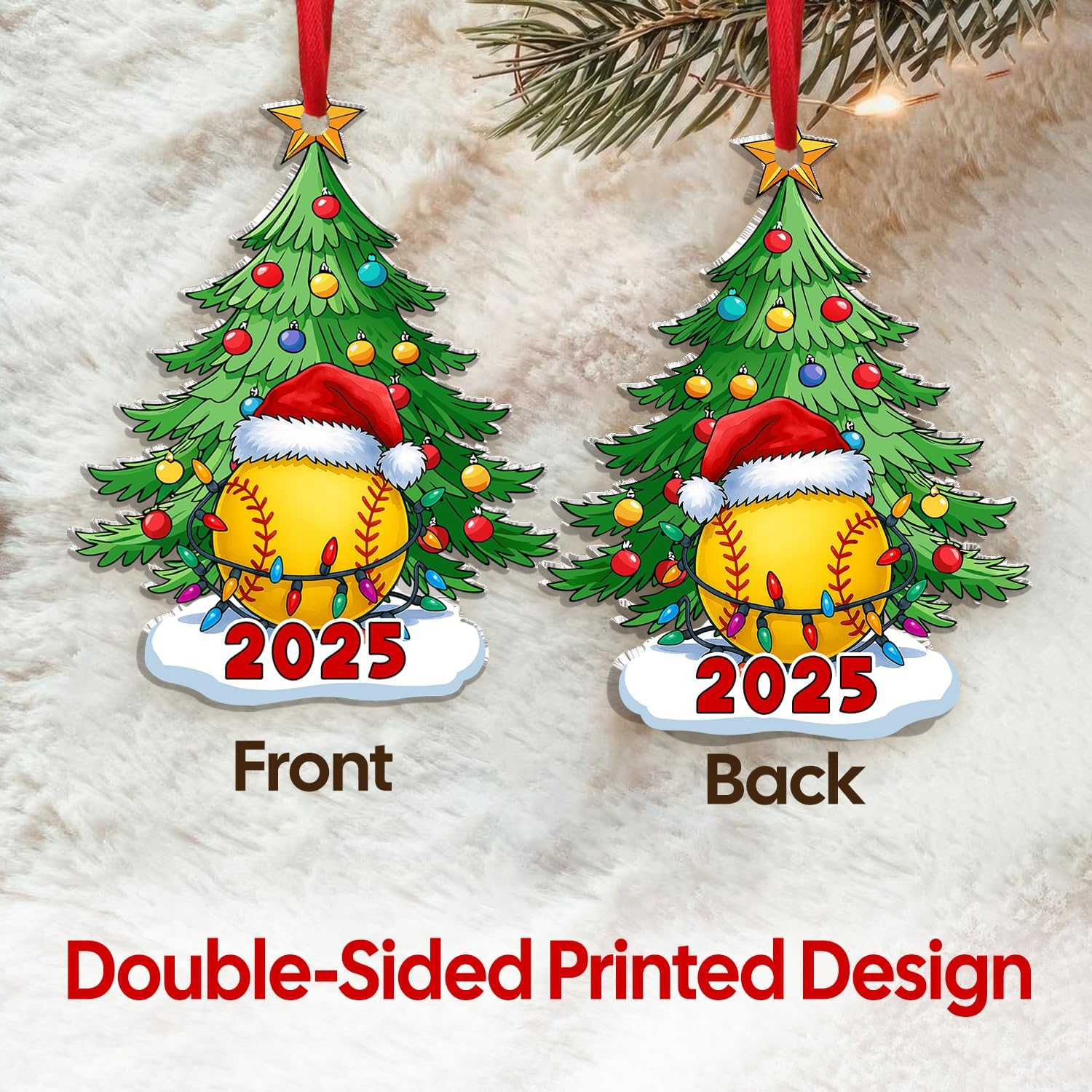 Softball Christmas - Acrylic Ornament