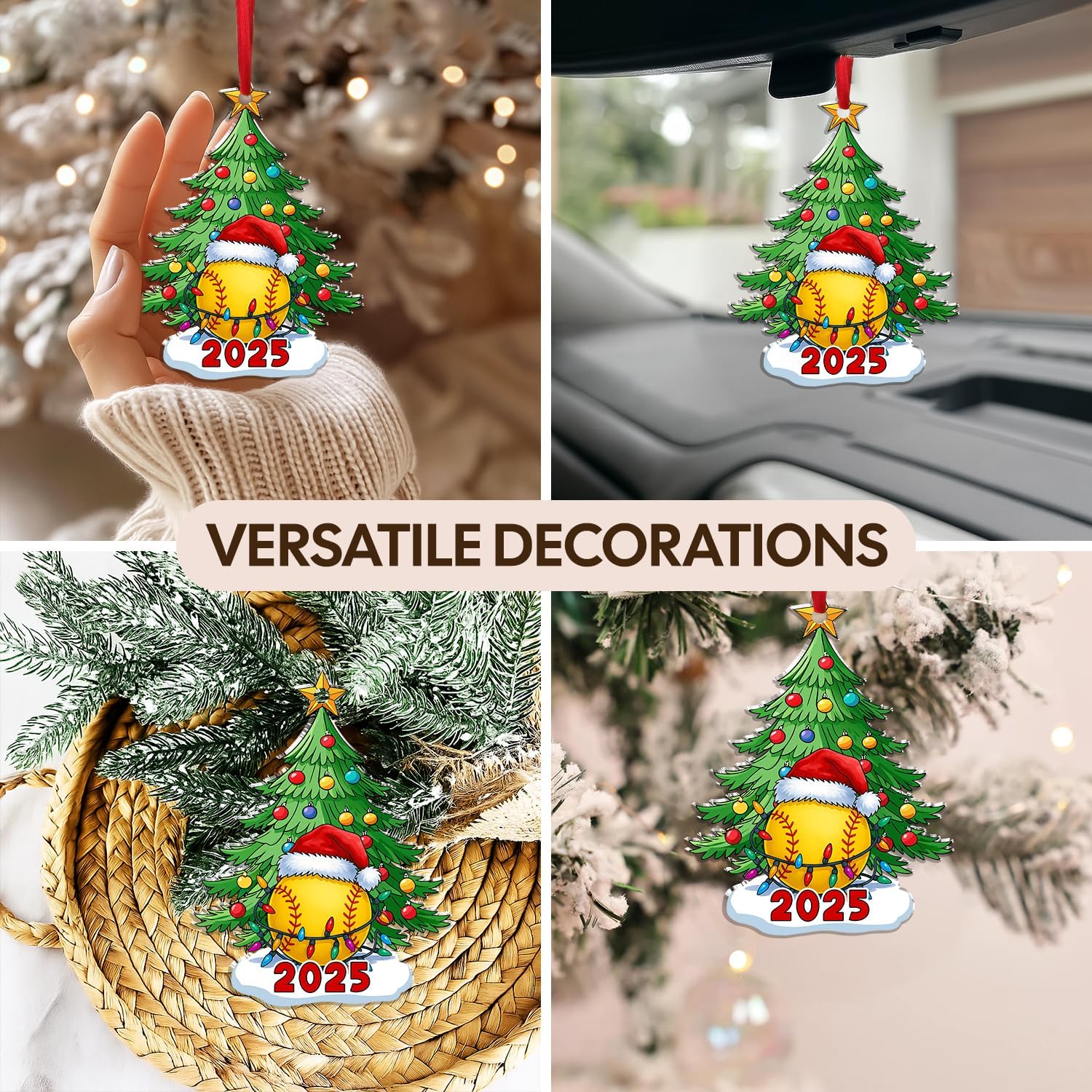 Softball Christmas - Acrylic Ornament