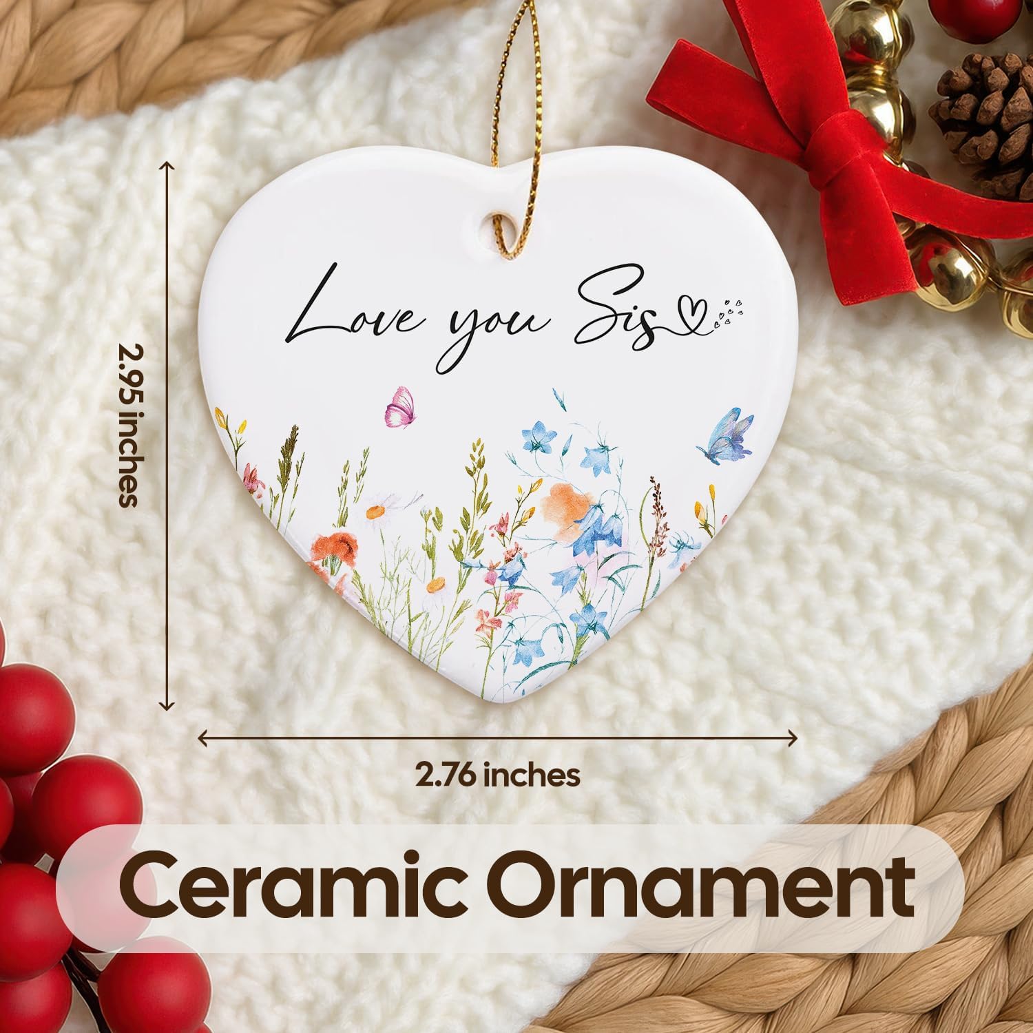Love you Sis - Ceramic Ornament