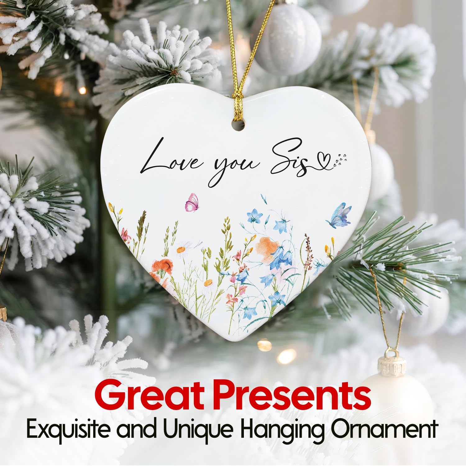 Love you Sis - Ceramic Ornament