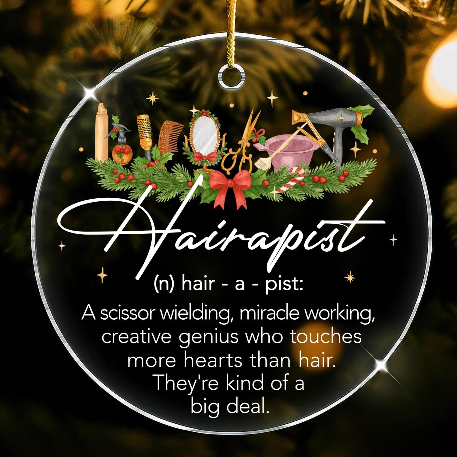 Hairapist - Hair Stylist Gifts - Acrylic Ornament