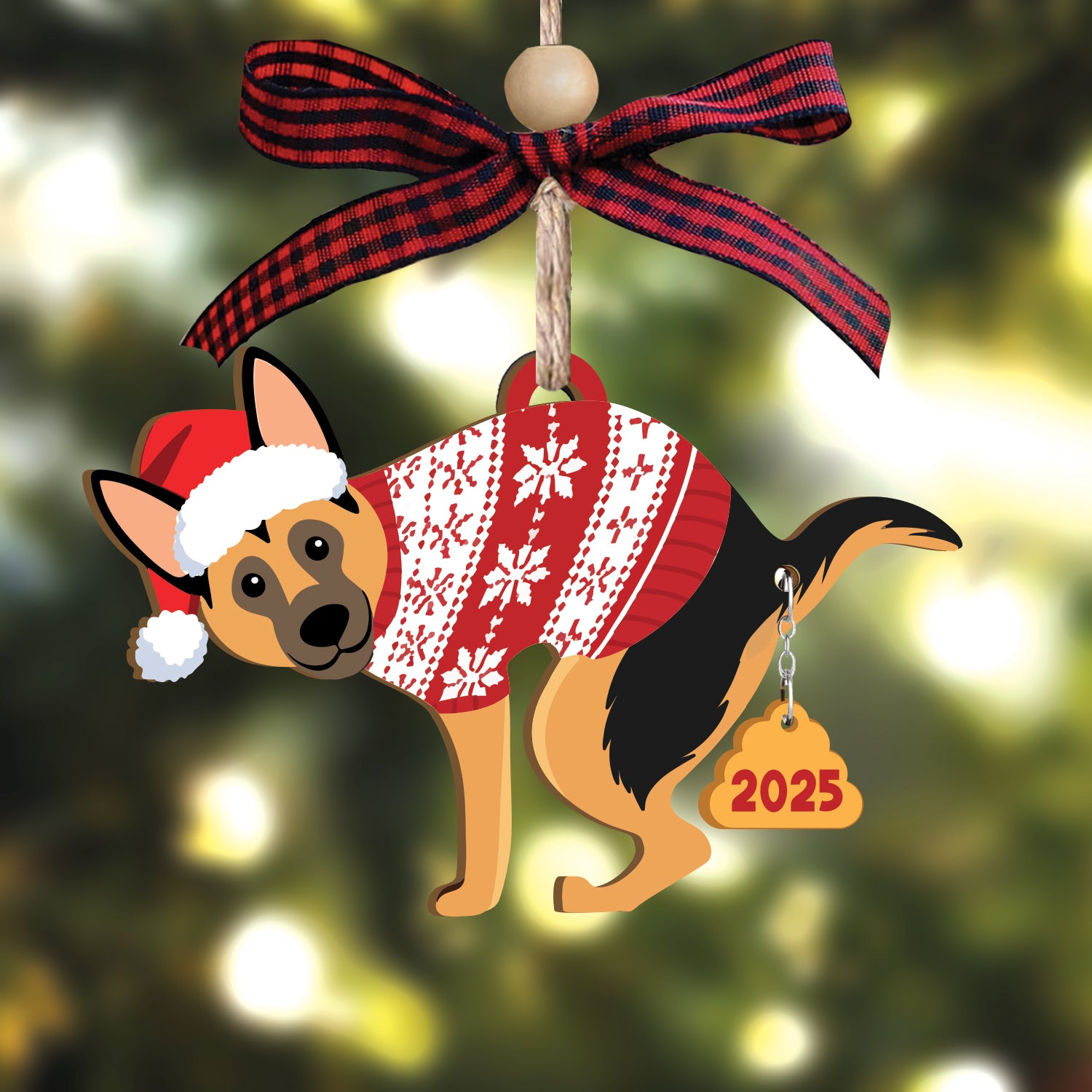 German Shepherd Dog 2025 - Wooden Ornament