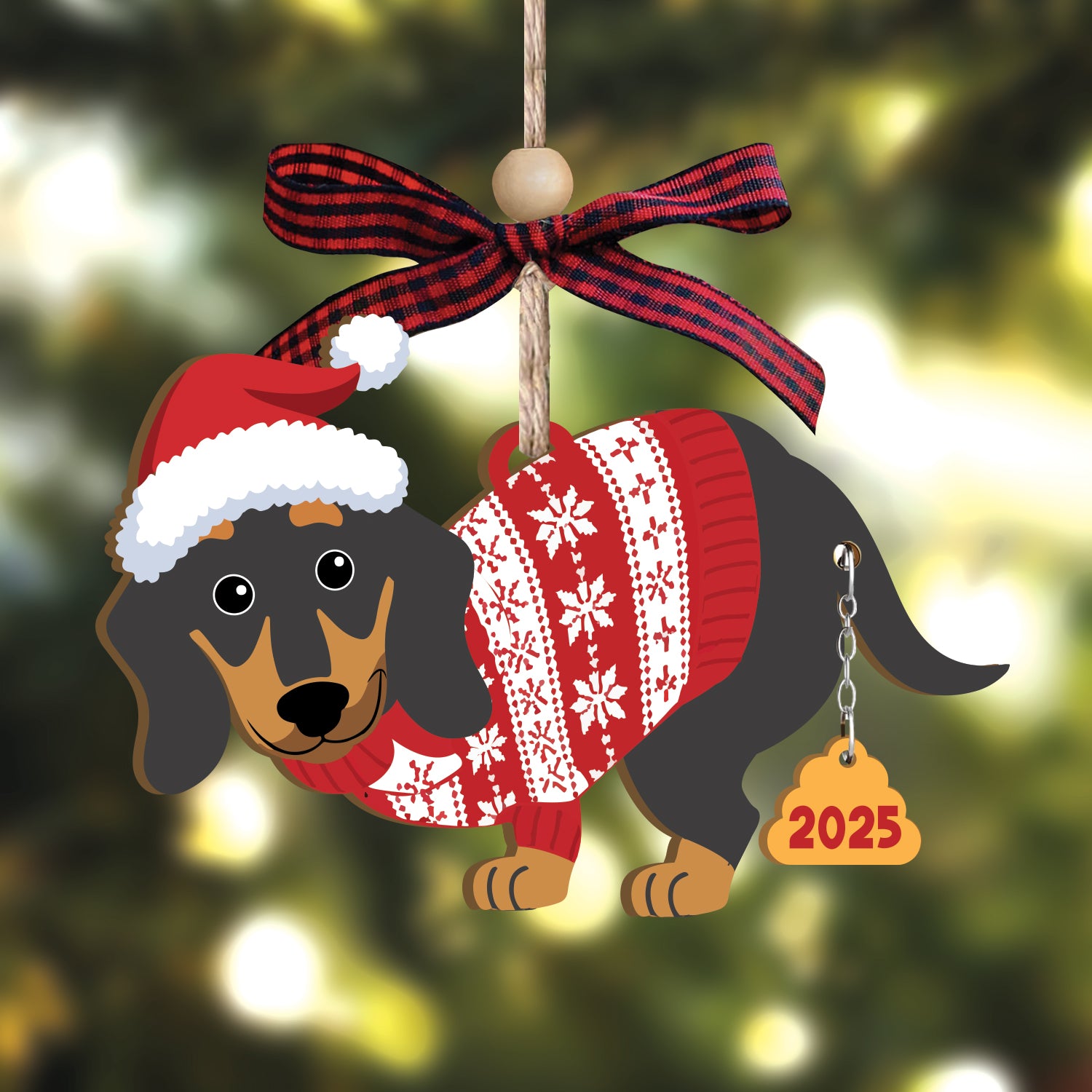 Dachshund (Weiner dog) 2025 - Wooden Ornament
