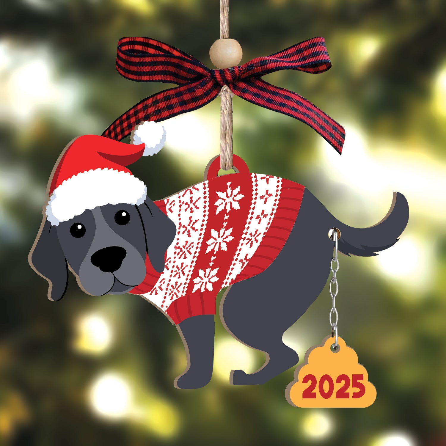 Labrador Retriever Dog 2025 - Wooden Ornament