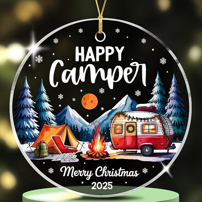 Happy Camper Merry Christmas 2025 - Acrylic Ornament